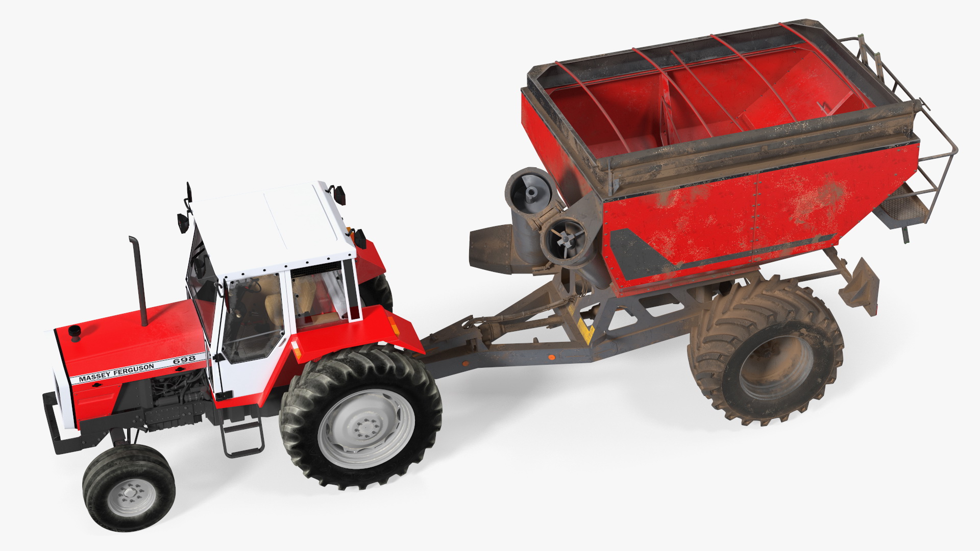 3D Vintage Tractor Ferguson 698 with Transbordeur