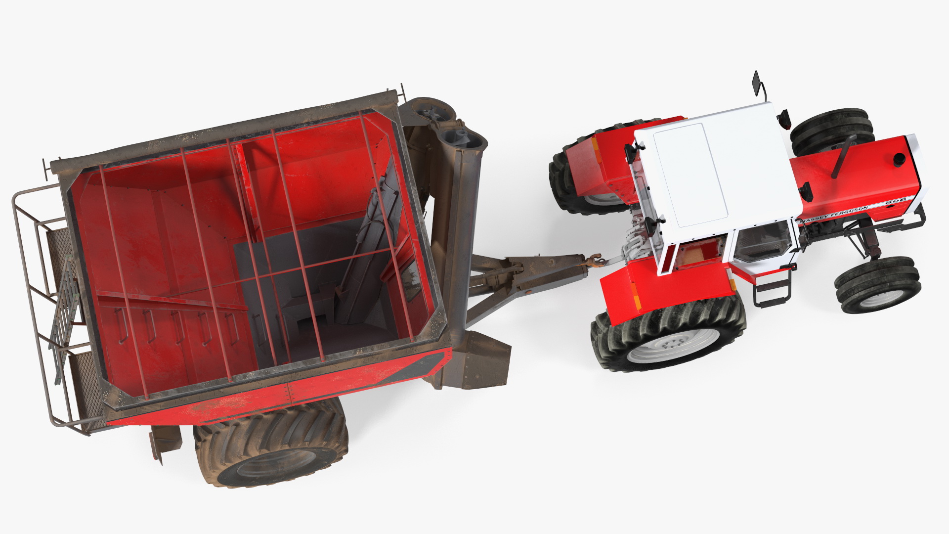 3D Vintage Tractor Ferguson 698 with Transbordeur