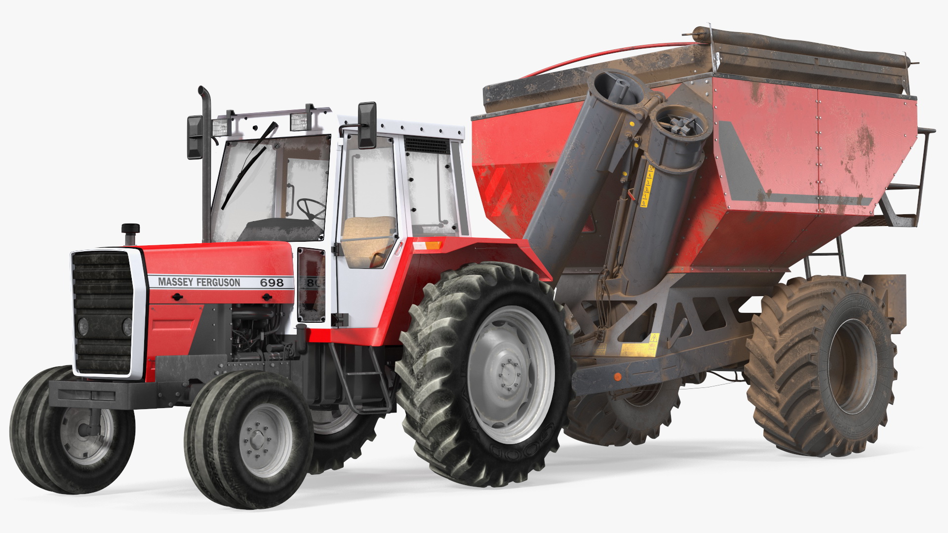 3D Vintage Tractor Ferguson 698 with Transbordeur