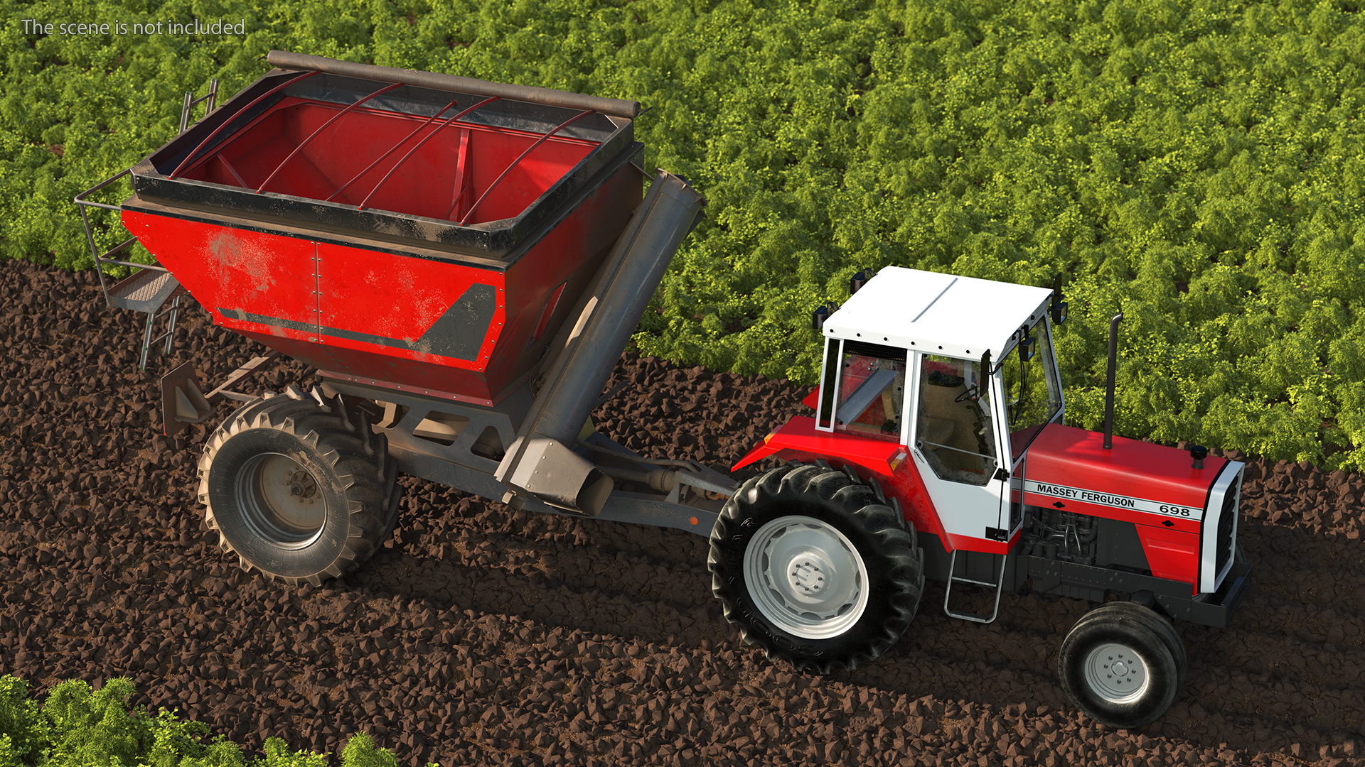 3D Vintage Tractor Ferguson 698 with Transbordeur
