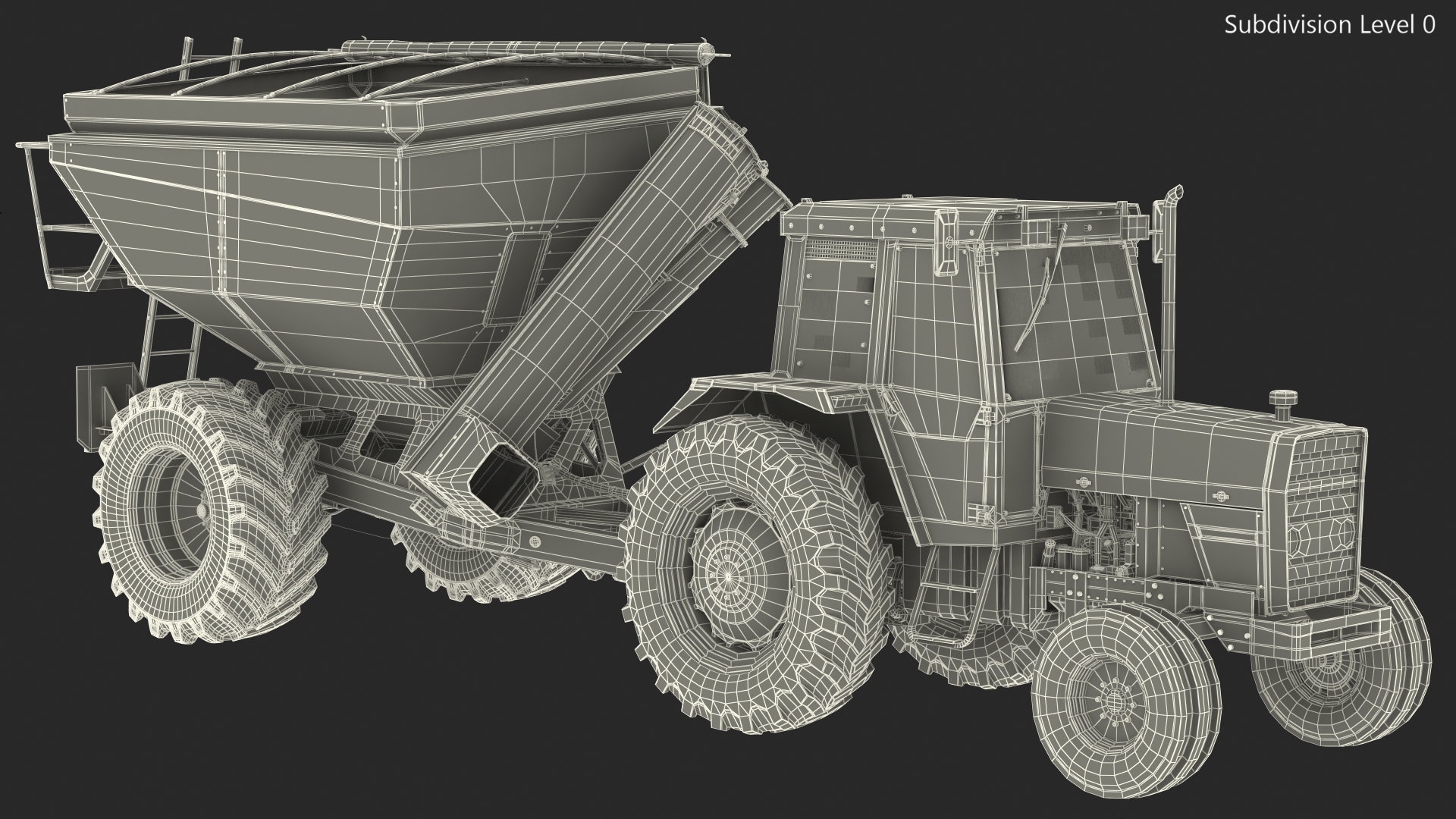 3D Vintage Tractor Ferguson 698 with Transbordeur
