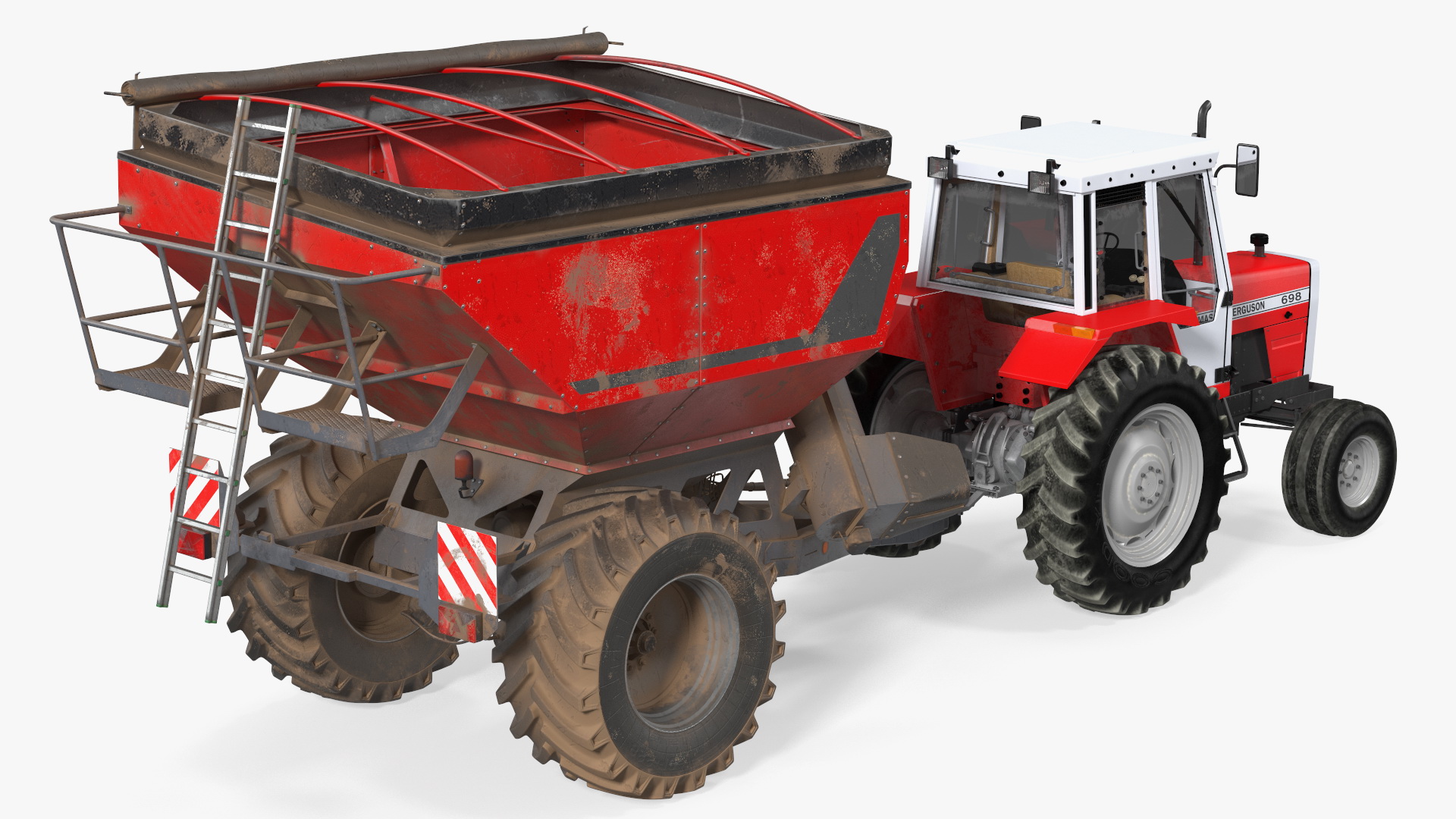 3D Vintage Tractor Ferguson 698 with Transbordeur