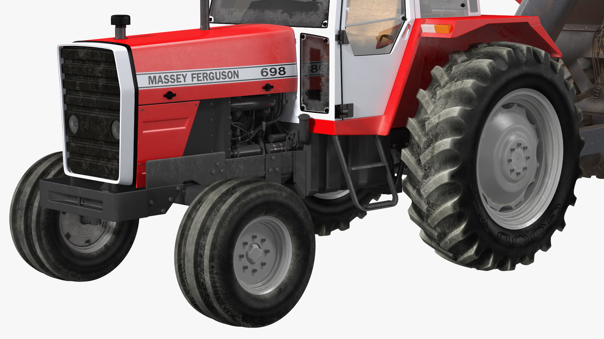 3D Vintage Tractor Ferguson 698 with Transbordeur