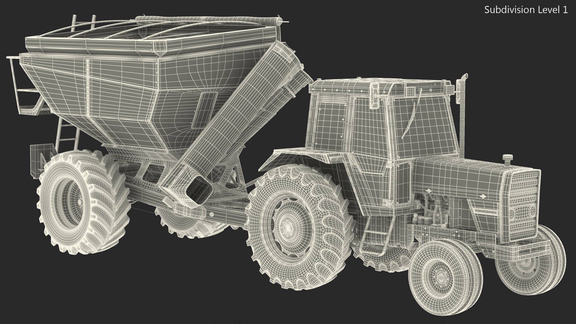 3D Vintage Tractor Ferguson 698 with Transbordeur