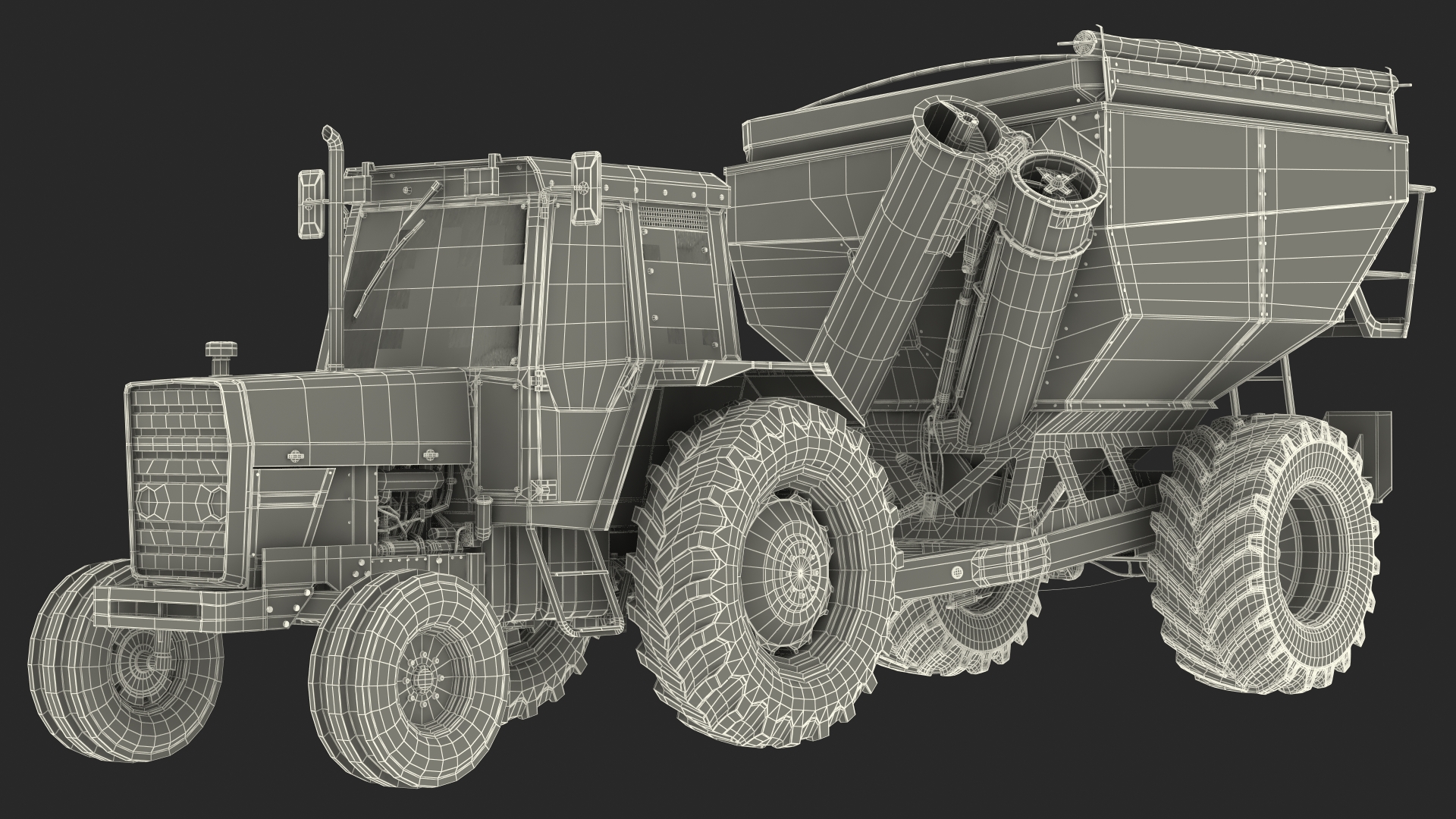 3D Vintage Tractor Ferguson 698 with Transbordeur
