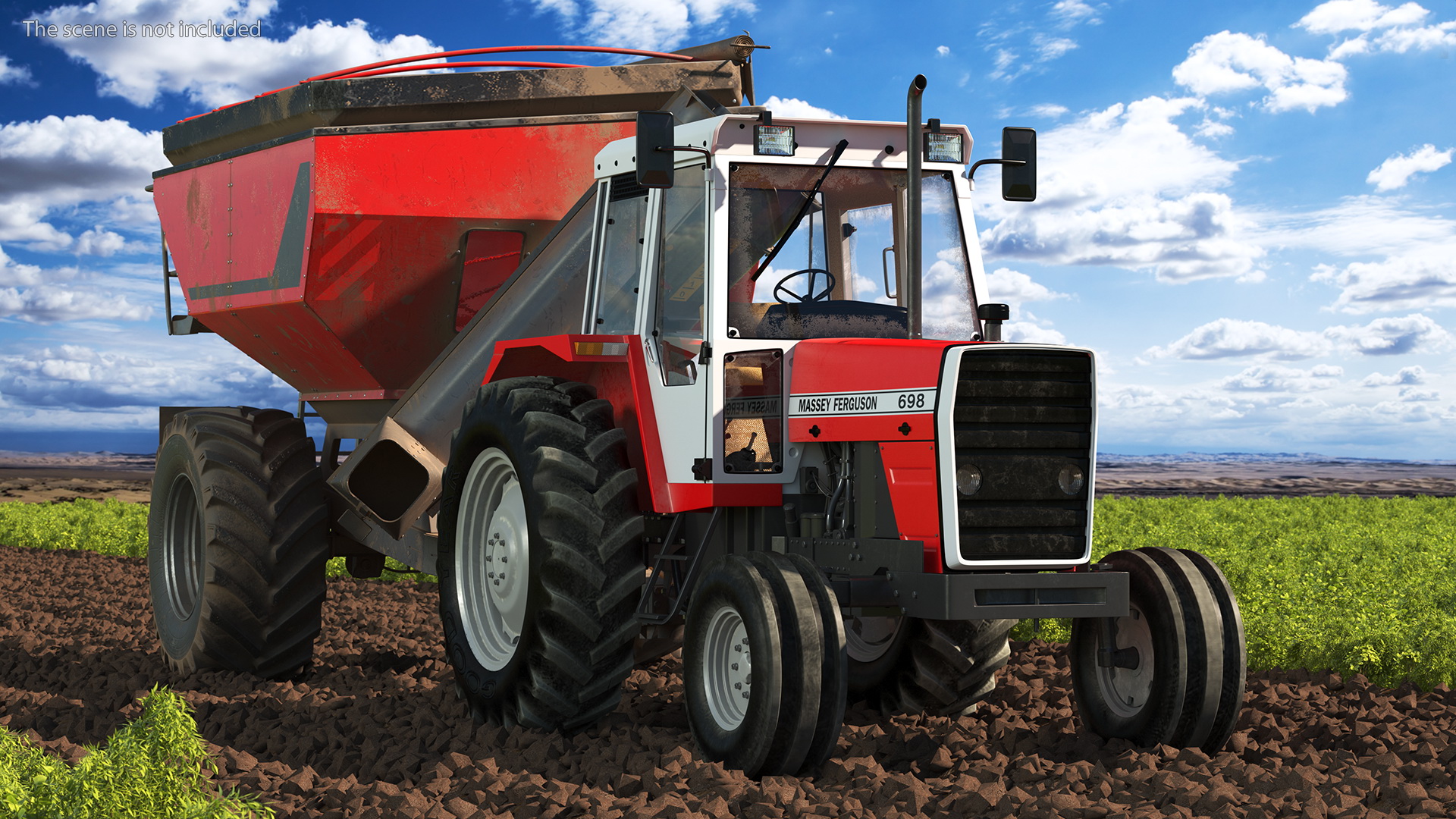 3D Vintage Tractor Ferguson 698 with Transbordeur