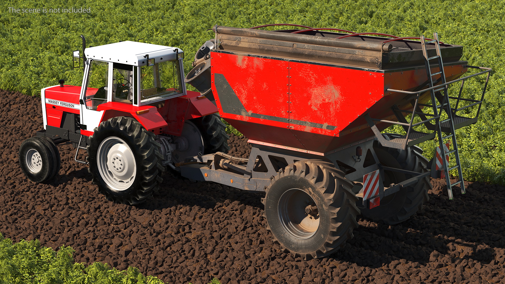 3D Vintage Tractor Ferguson 698 with Transbordeur