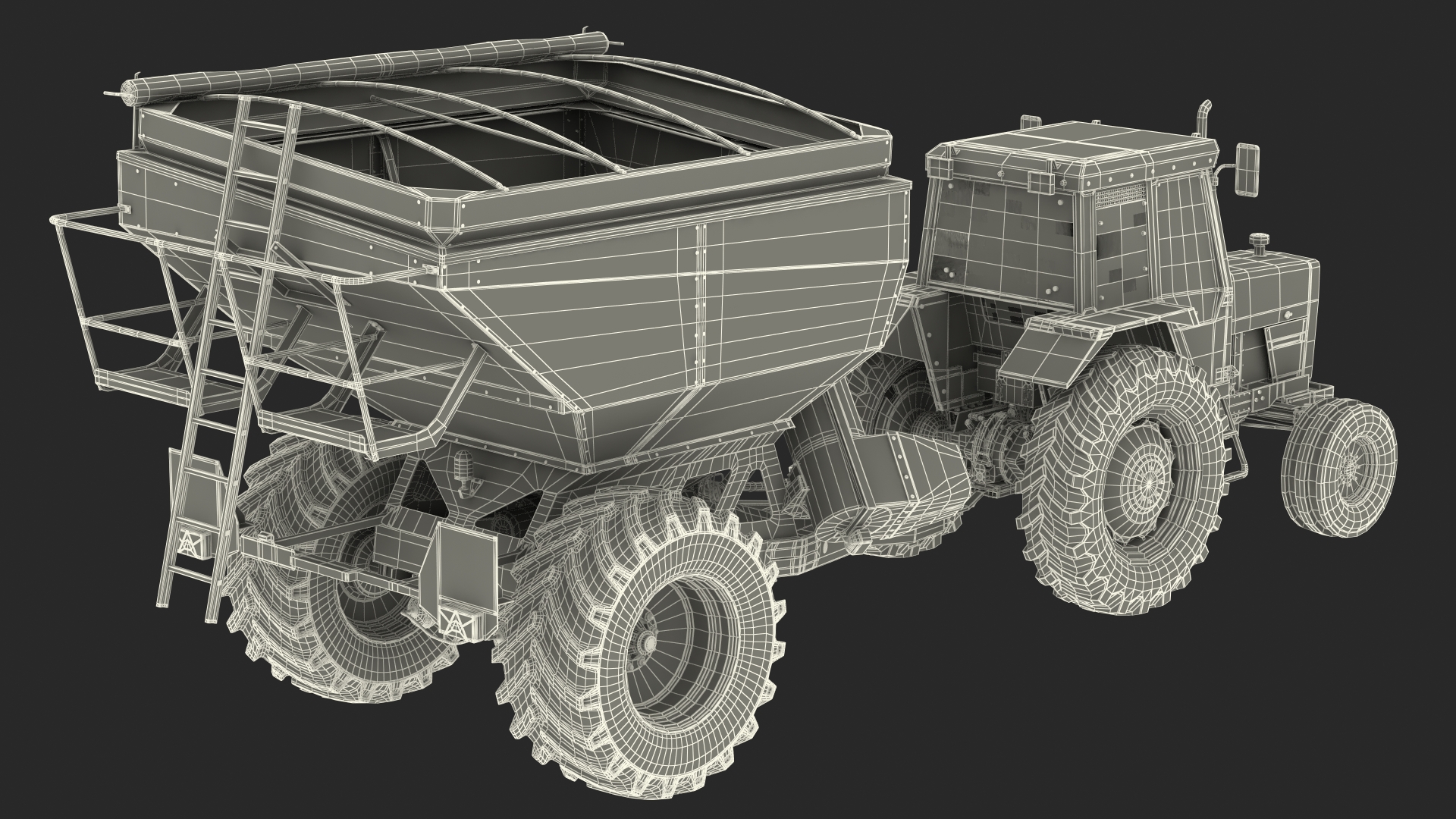 3D Vintage Tractor Ferguson 698 with Transbordeur