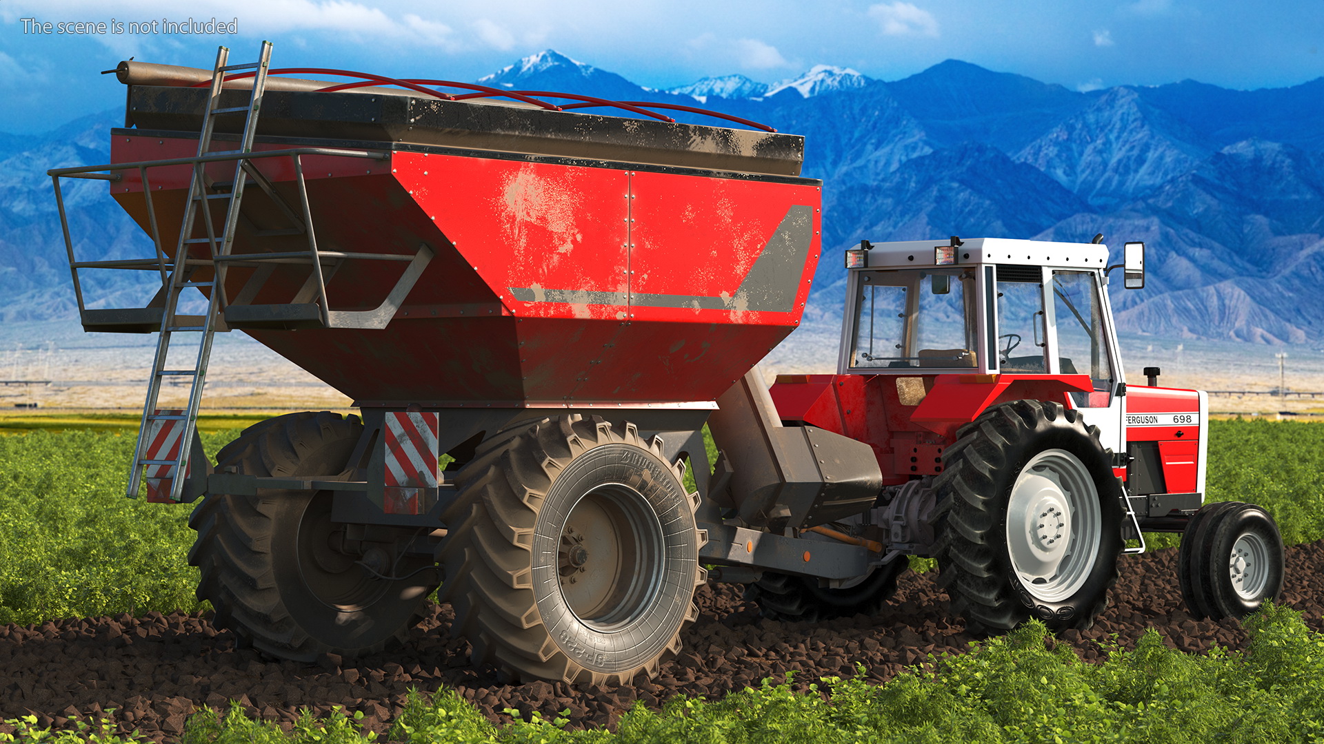 3D Vintage Tractor Ferguson 698 with Transbordeur