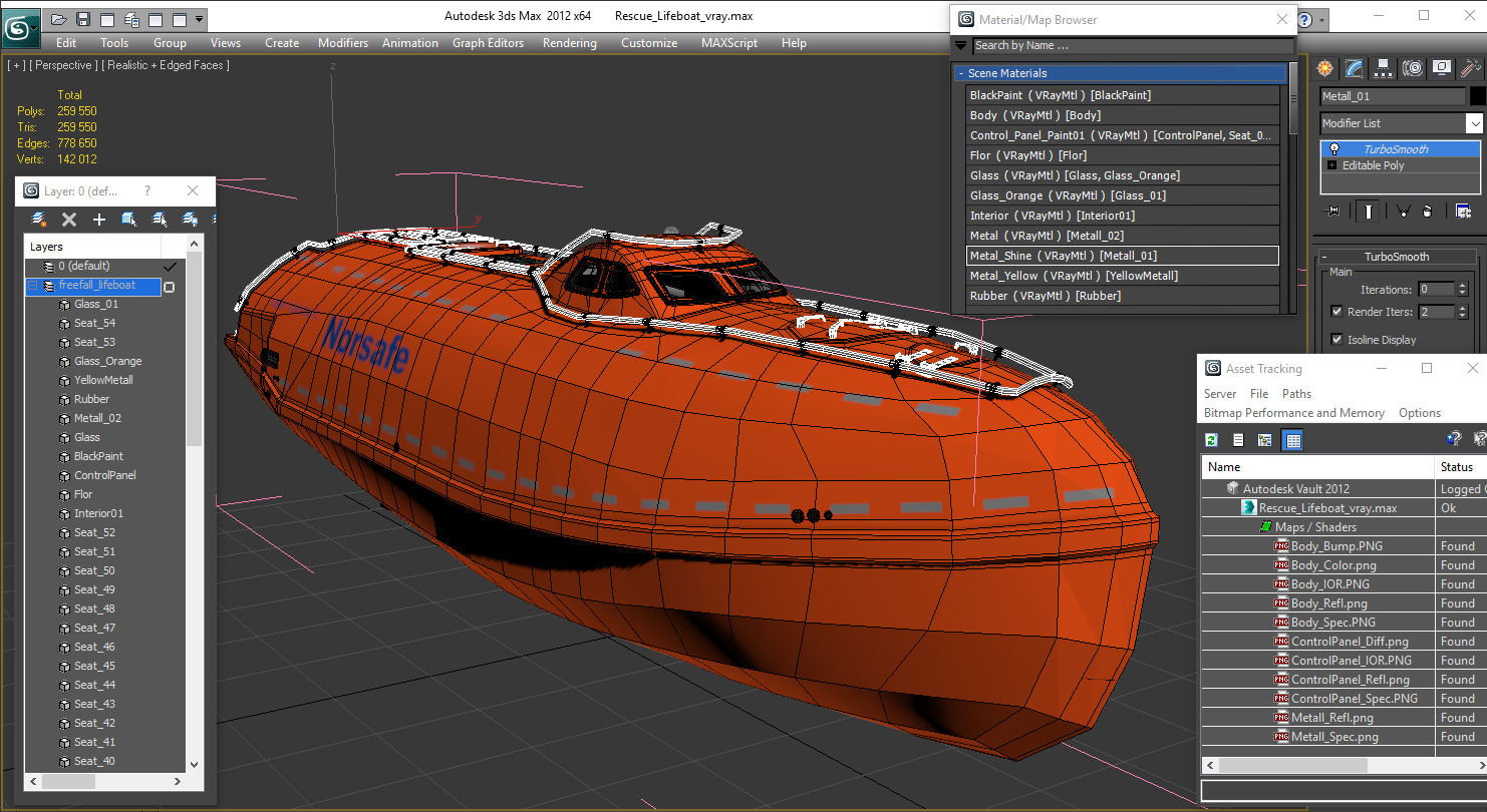 3D model Rescue Lifeboat