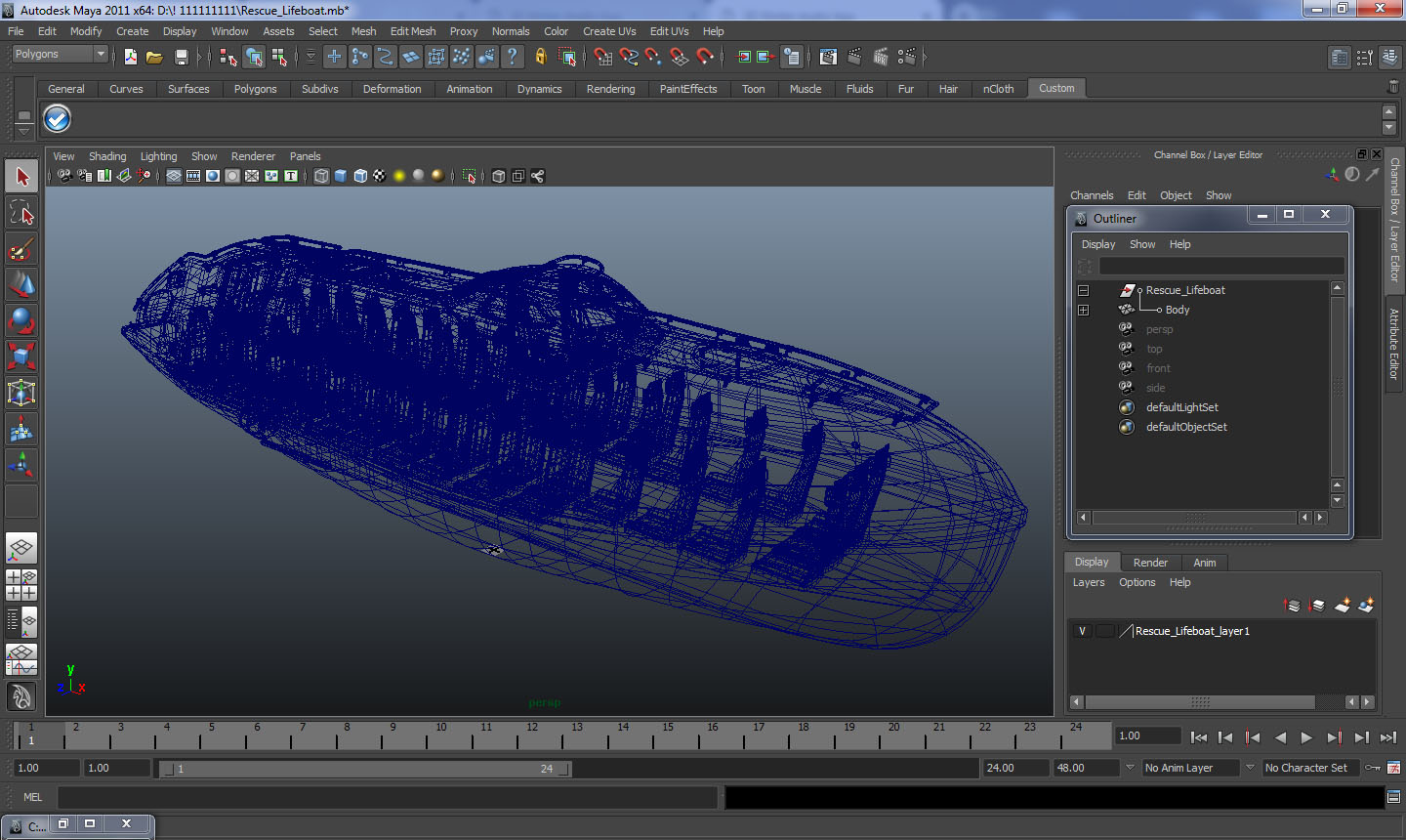 3D model Rescue Lifeboat