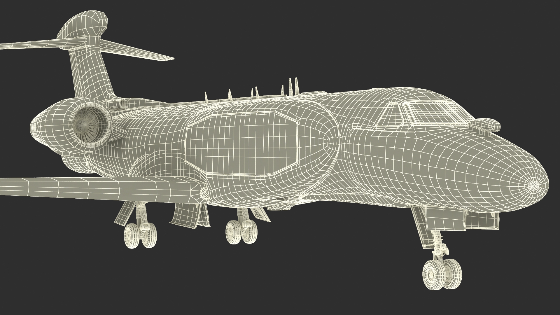 Airborne Early Warning Aircraft Simplified 3D