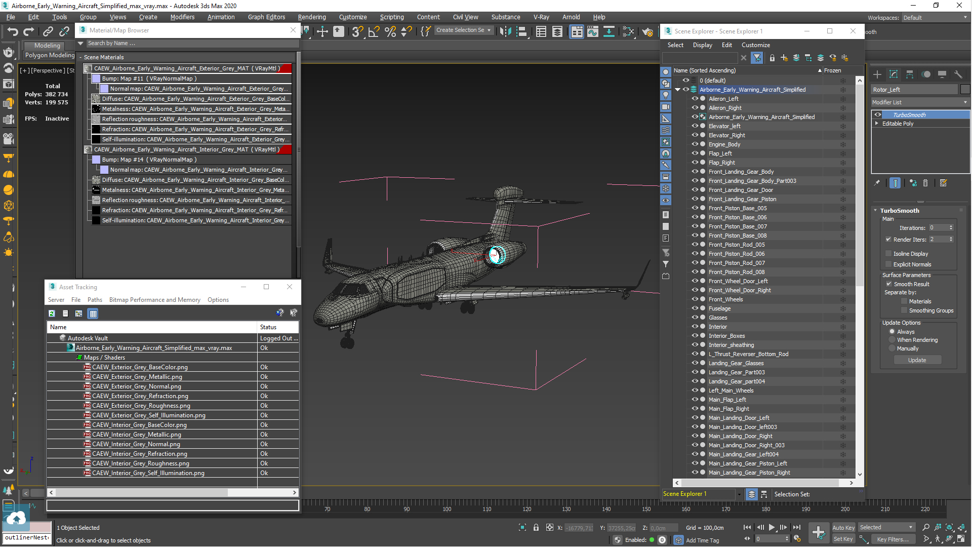 Airborne Early Warning Aircraft Simplified 3D