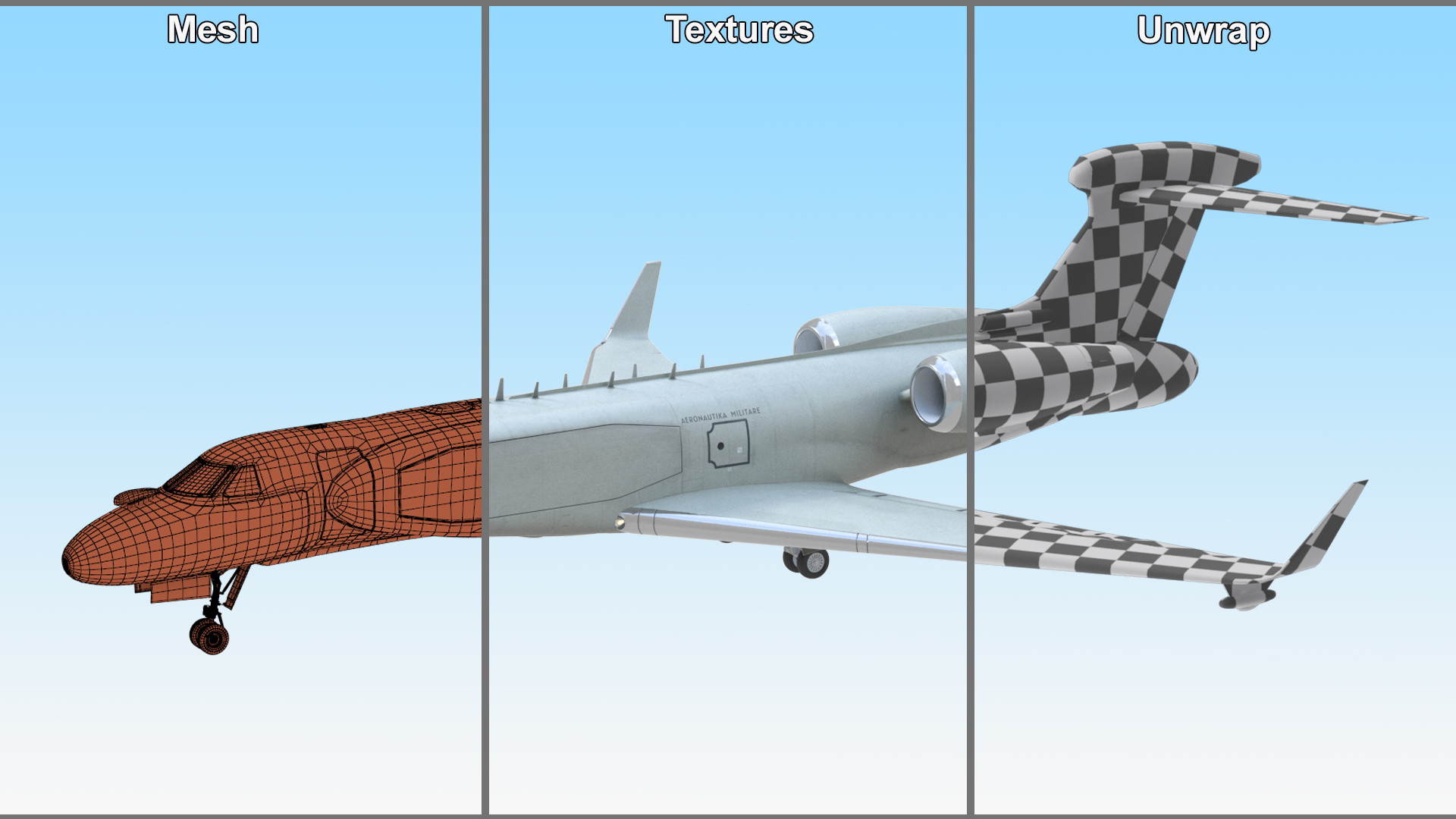 Airborne Early Warning Aircraft Simplified 3D