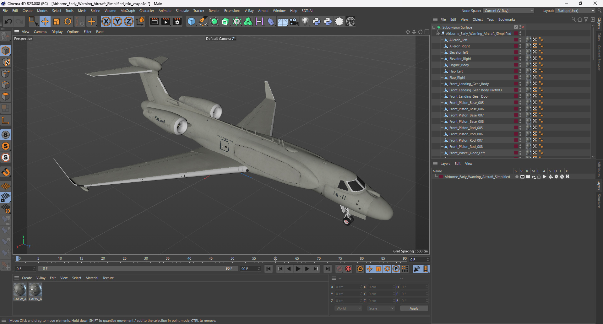 Airborne Early Warning Aircraft Simplified 3D