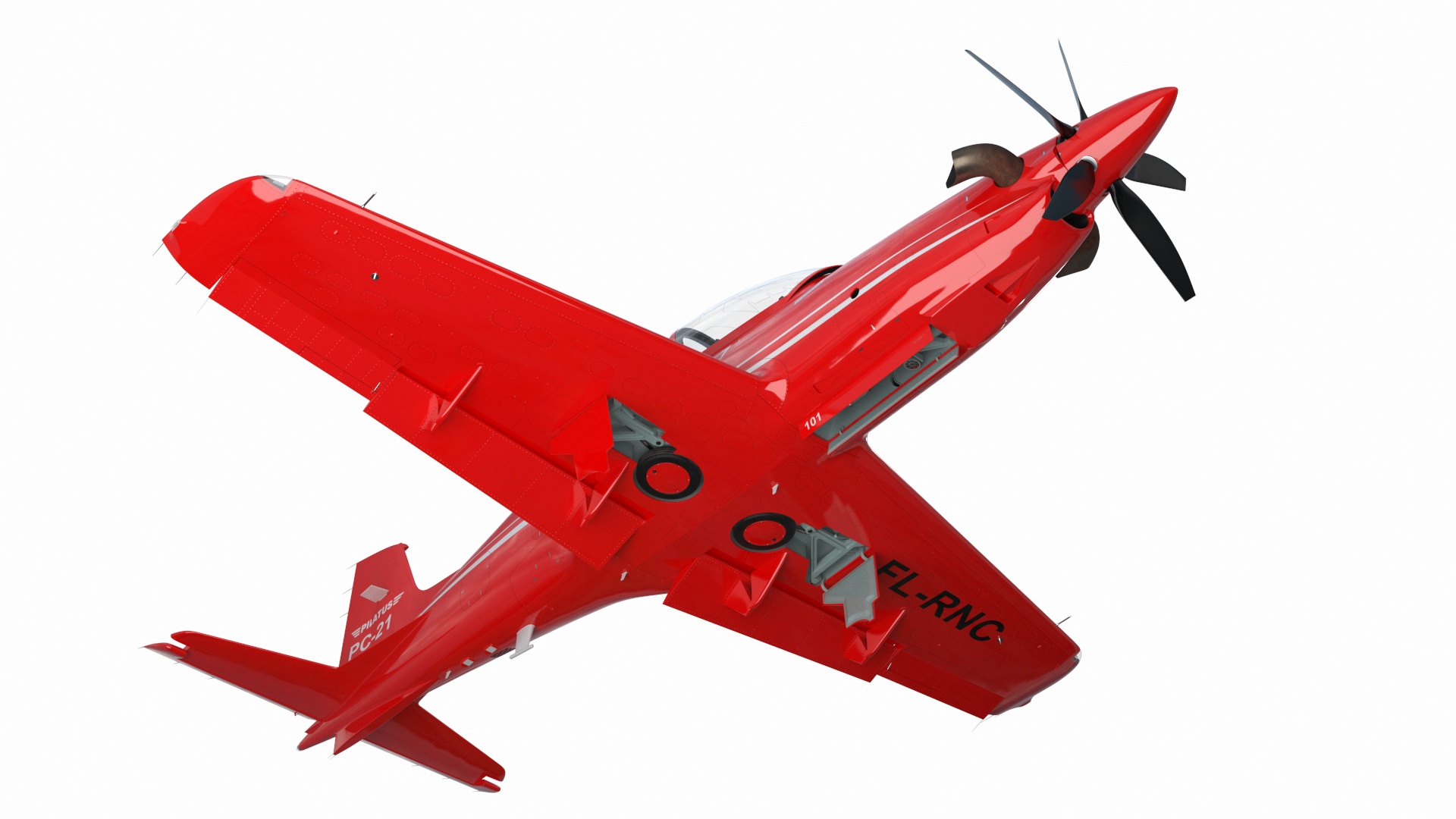 Training Aircraft Pilatus PC-21 Red Rigged 3D
