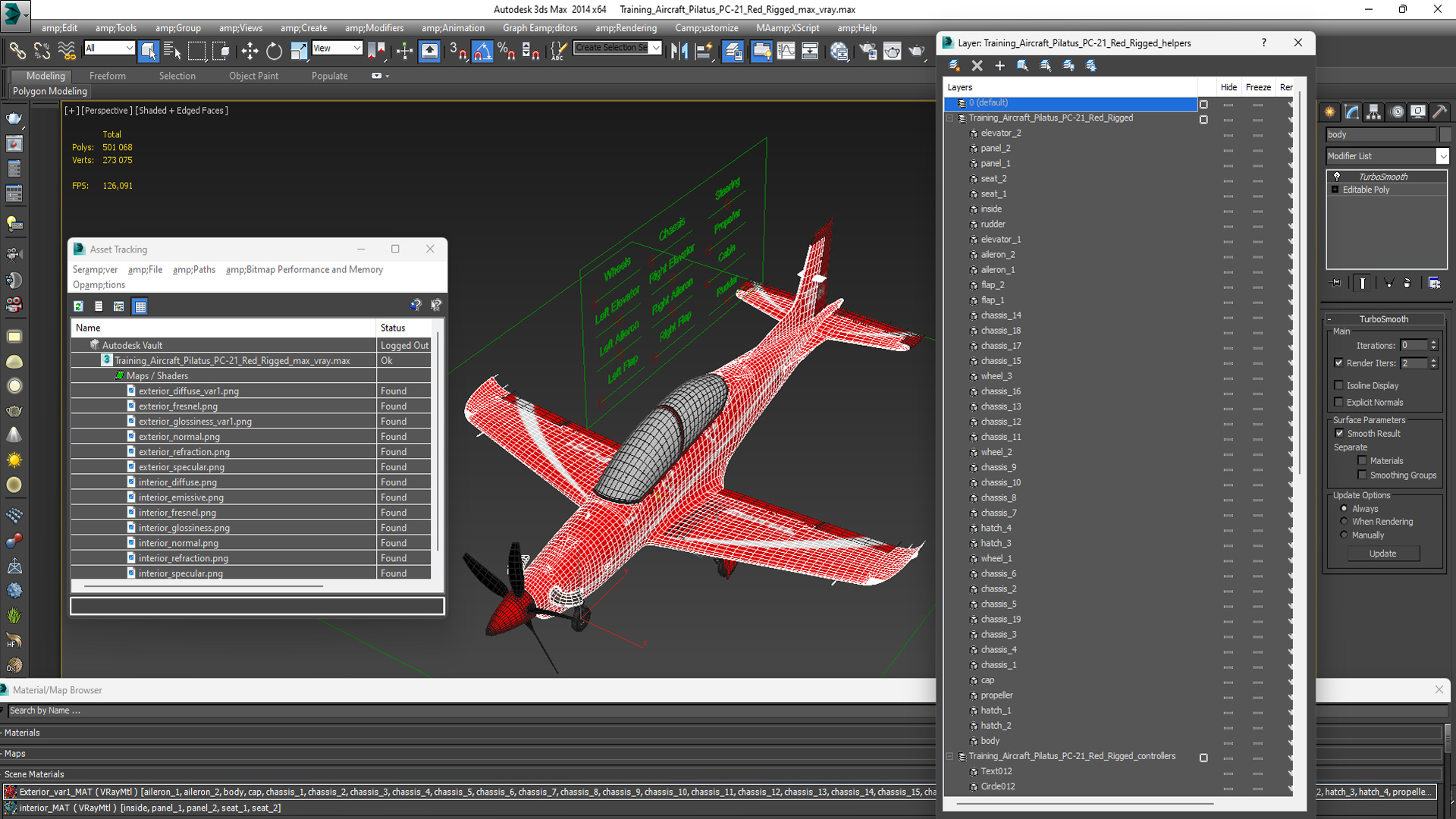 Training Aircraft Pilatus PC-21 Red Rigged 3D