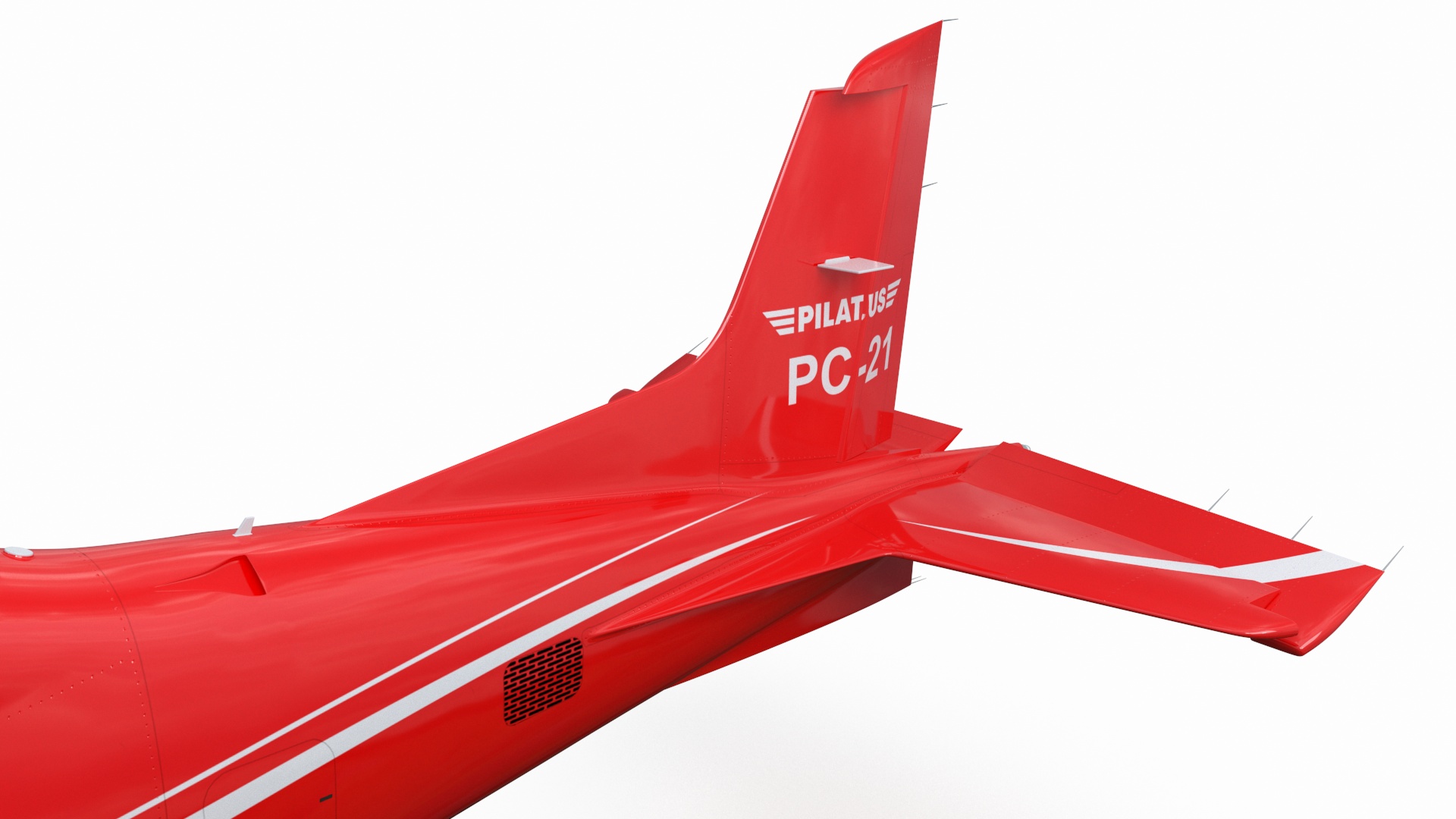 Training Aircraft Pilatus PC-21 Red Rigged 3D