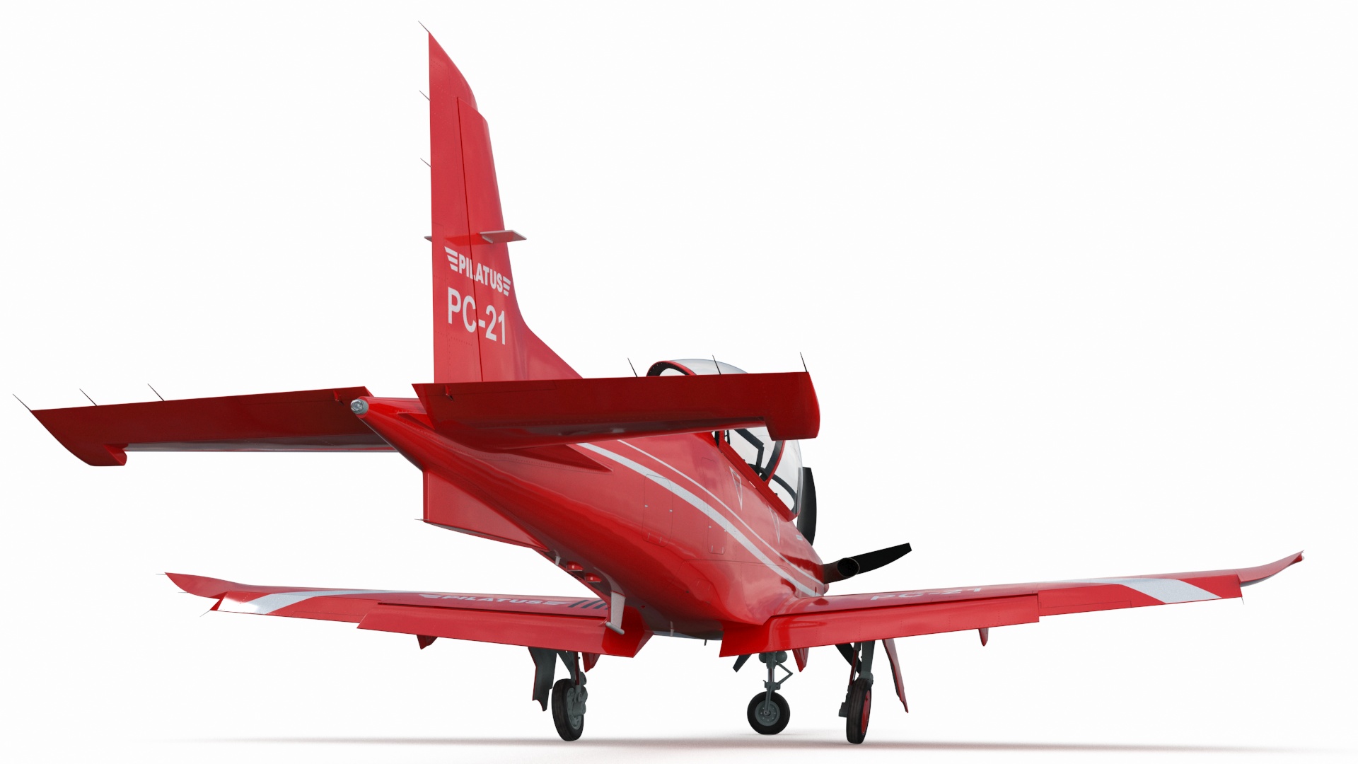 Training Aircraft Pilatus PC-21 Red Rigged 3D