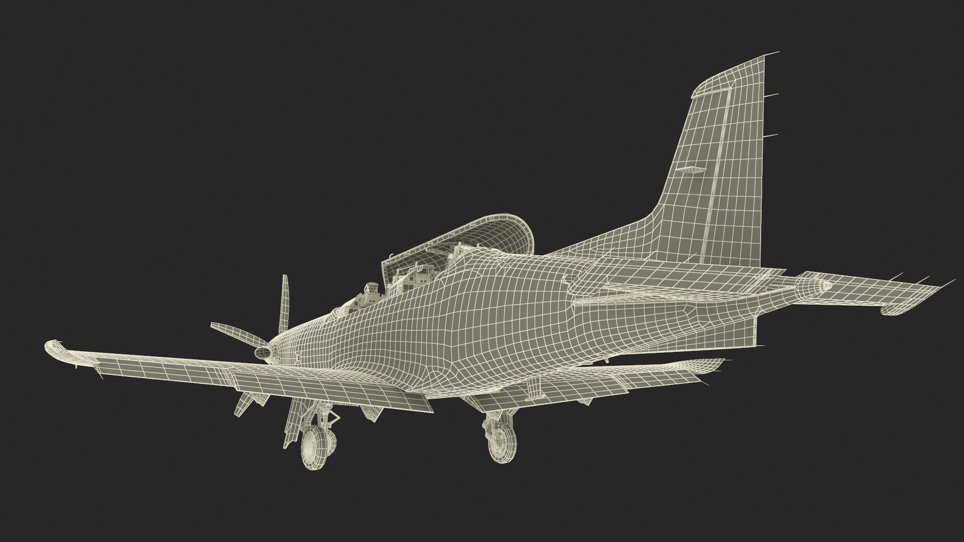 Training Aircraft Pilatus PC-21 Red Rigged 3D