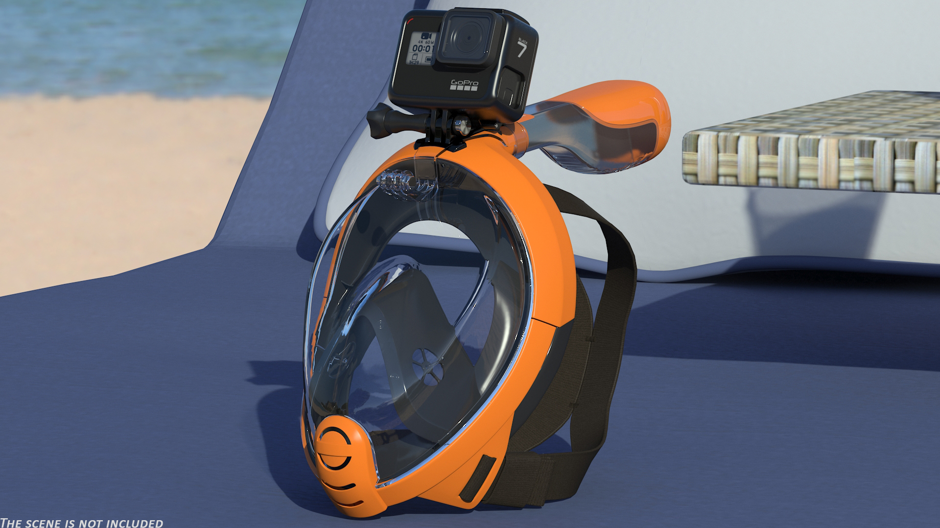 3D Full Face Snorkel Mask with GoPro Hero 7 Black
