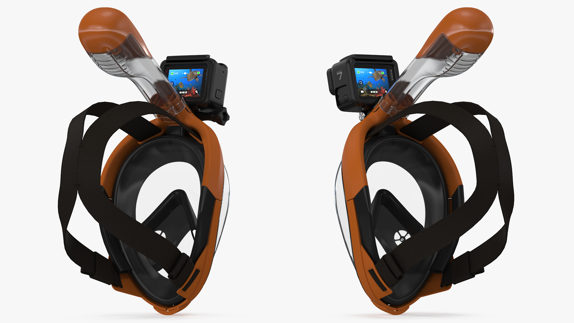 3D Full Face Snorkel Mask with GoPro Hero 7 Black