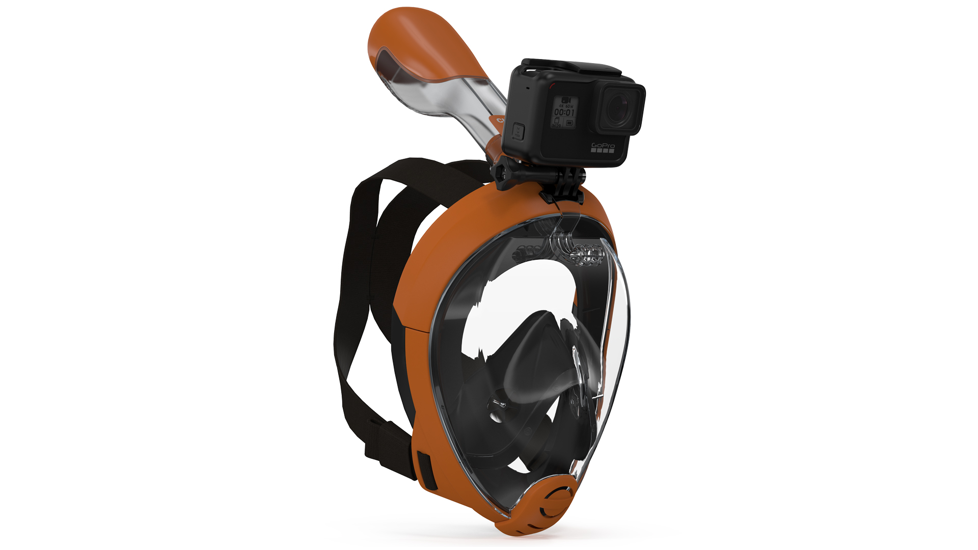 3D Full Face Snorkel Mask with GoPro Hero 7 Black