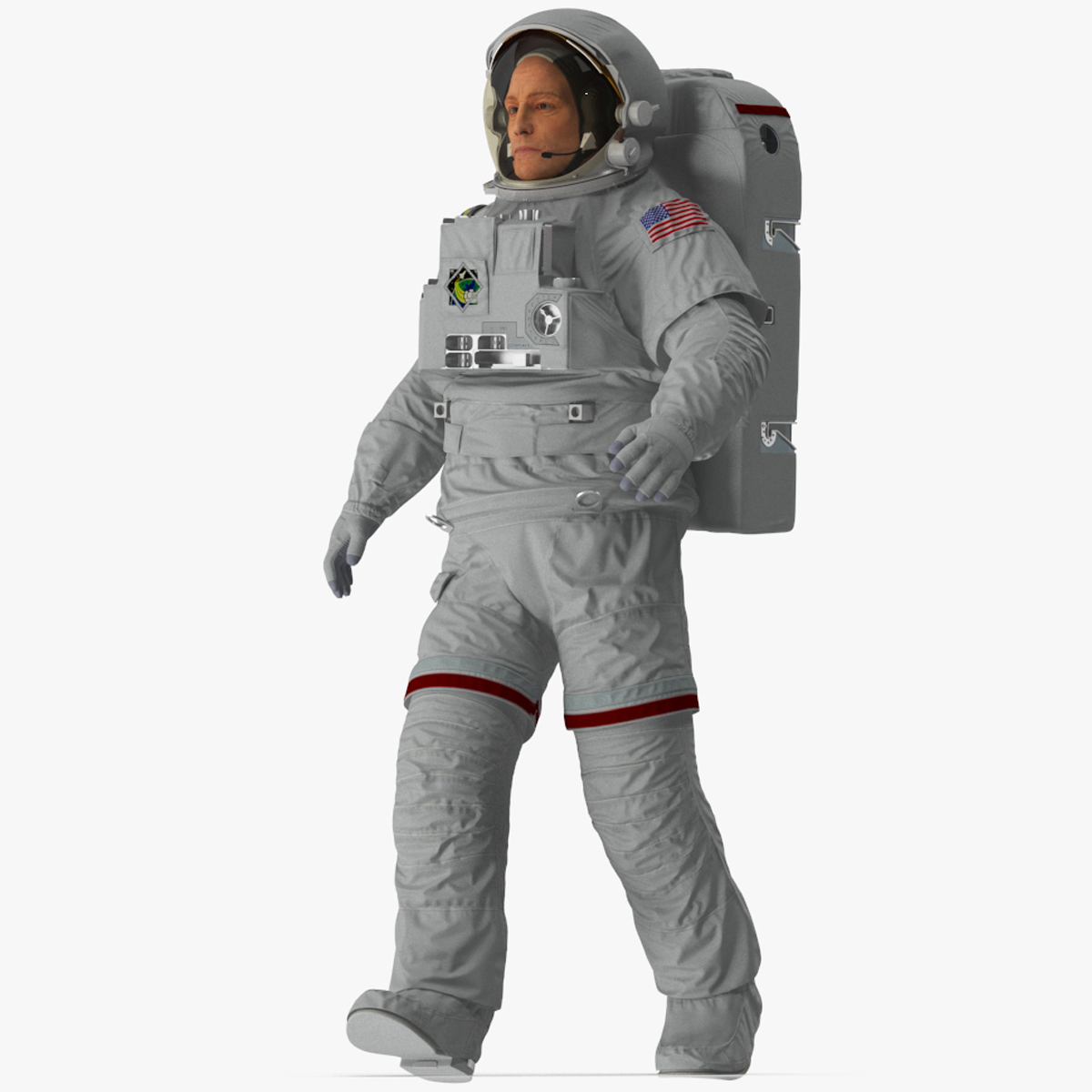 Astronaut Suit with Male Figure Rigged for Maya 3D