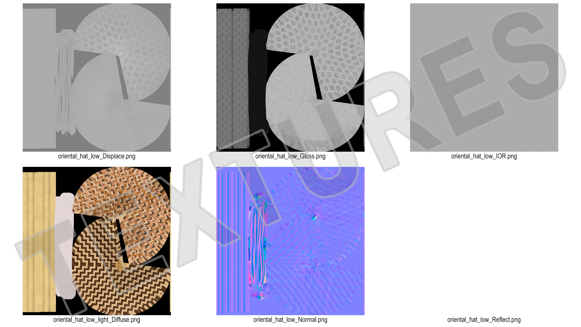 3D Traditional Asian Rice Hat