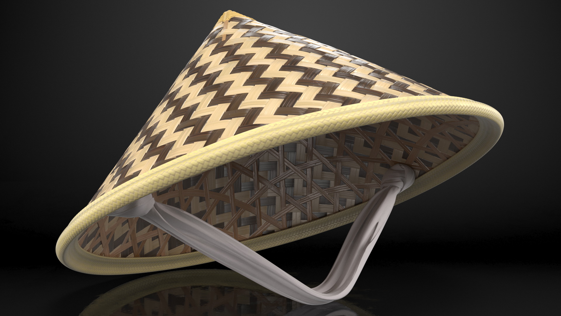 3D Traditional Asian Rice Hat