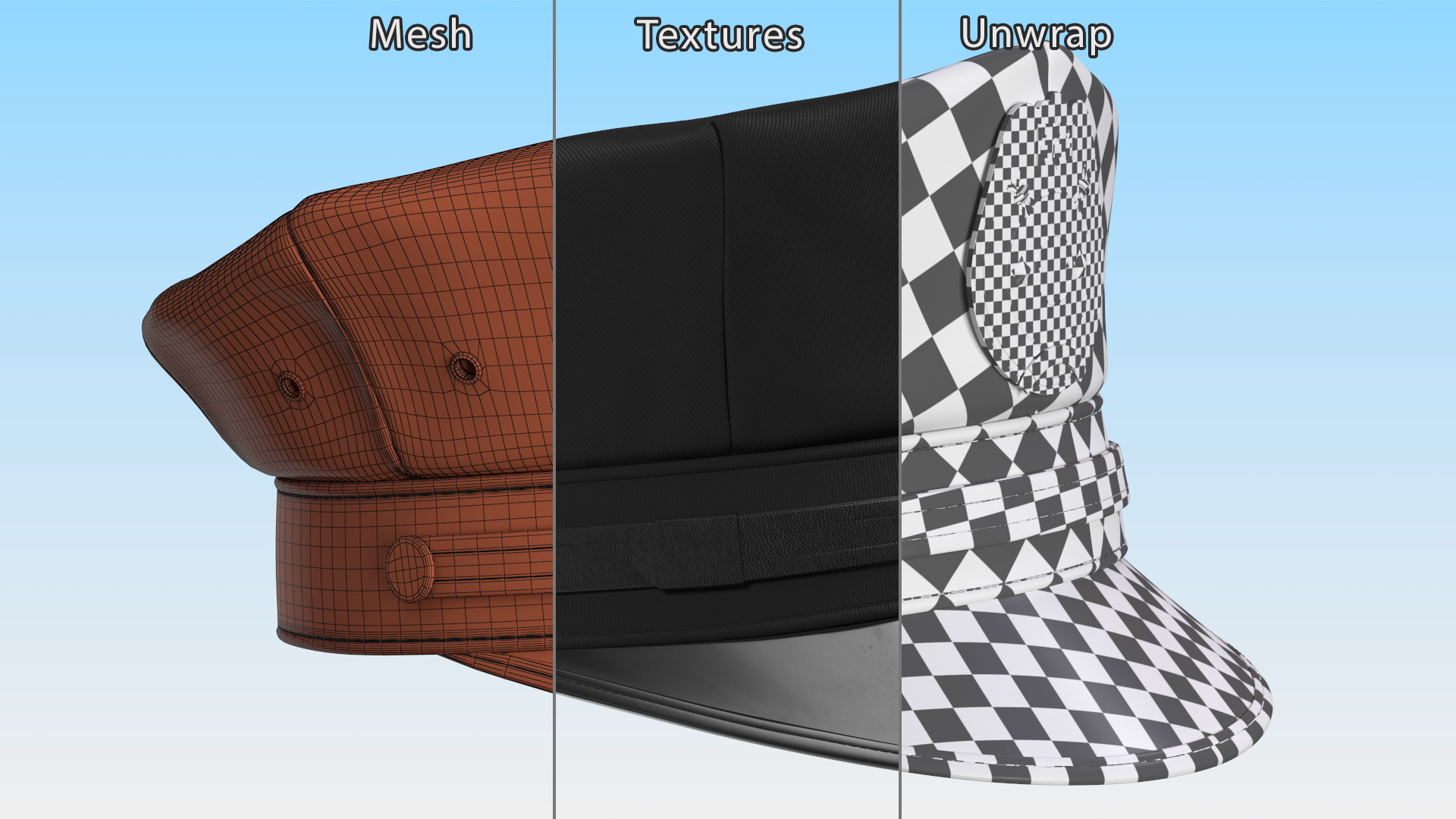Highly Detailed Police Officer Cap 3D model