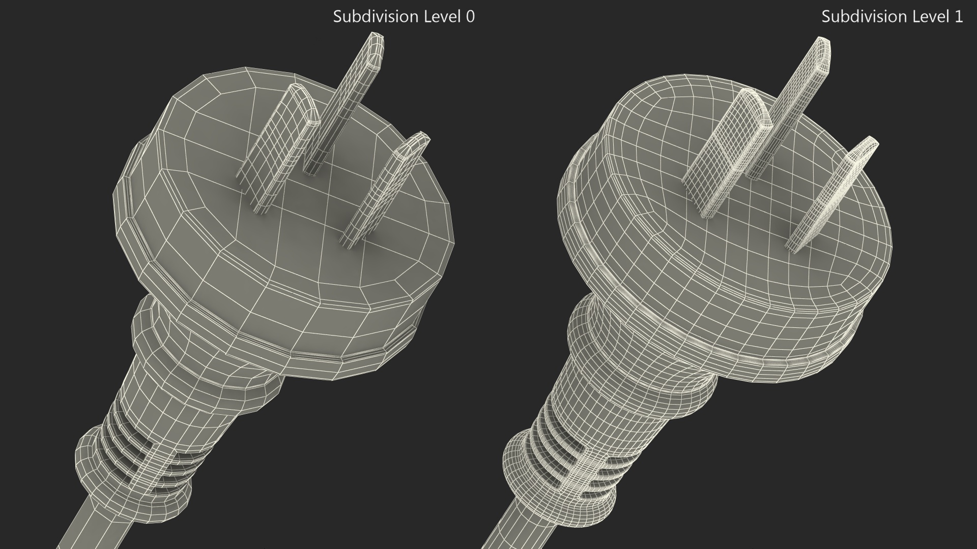 Type I Electric Plug White Rigged for Maya 3D