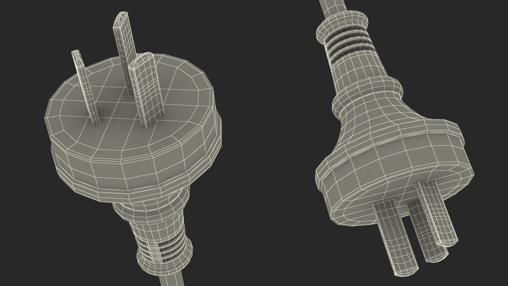 Type I Electric Plug White Rigged for Maya 3D
