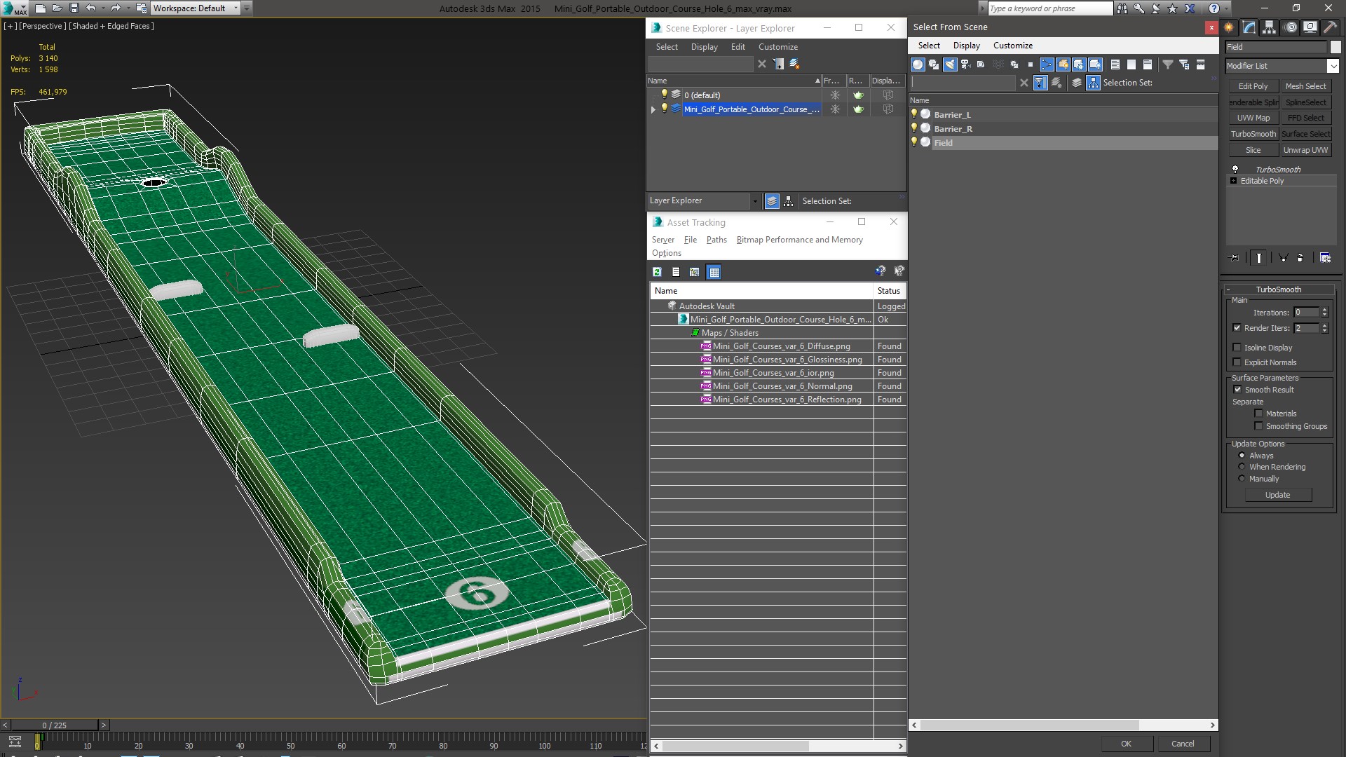 3D model Mini Golf Portable Outdoor Course Hole 6