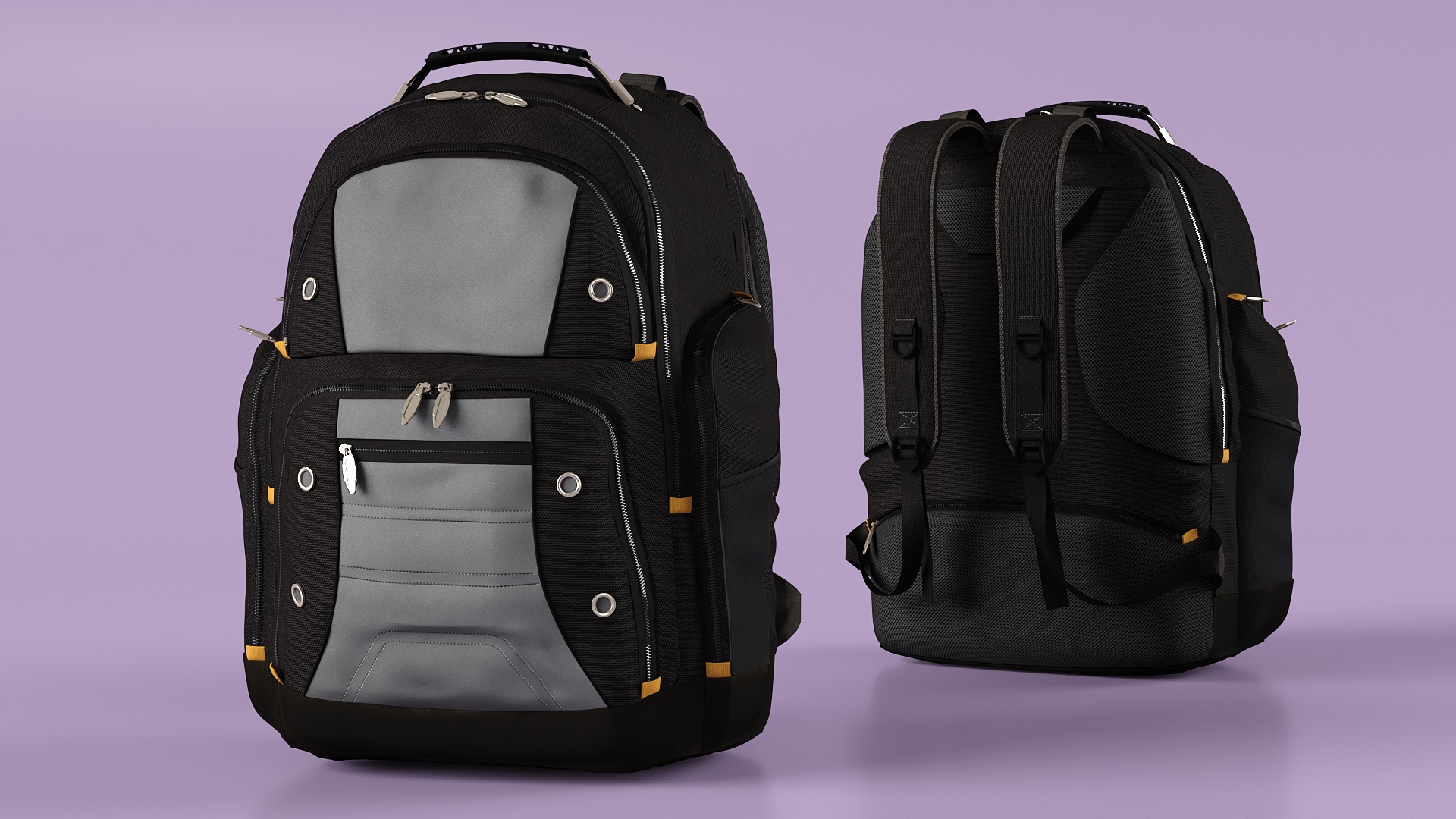 Casual Backpack with Multiple Pockets 3D