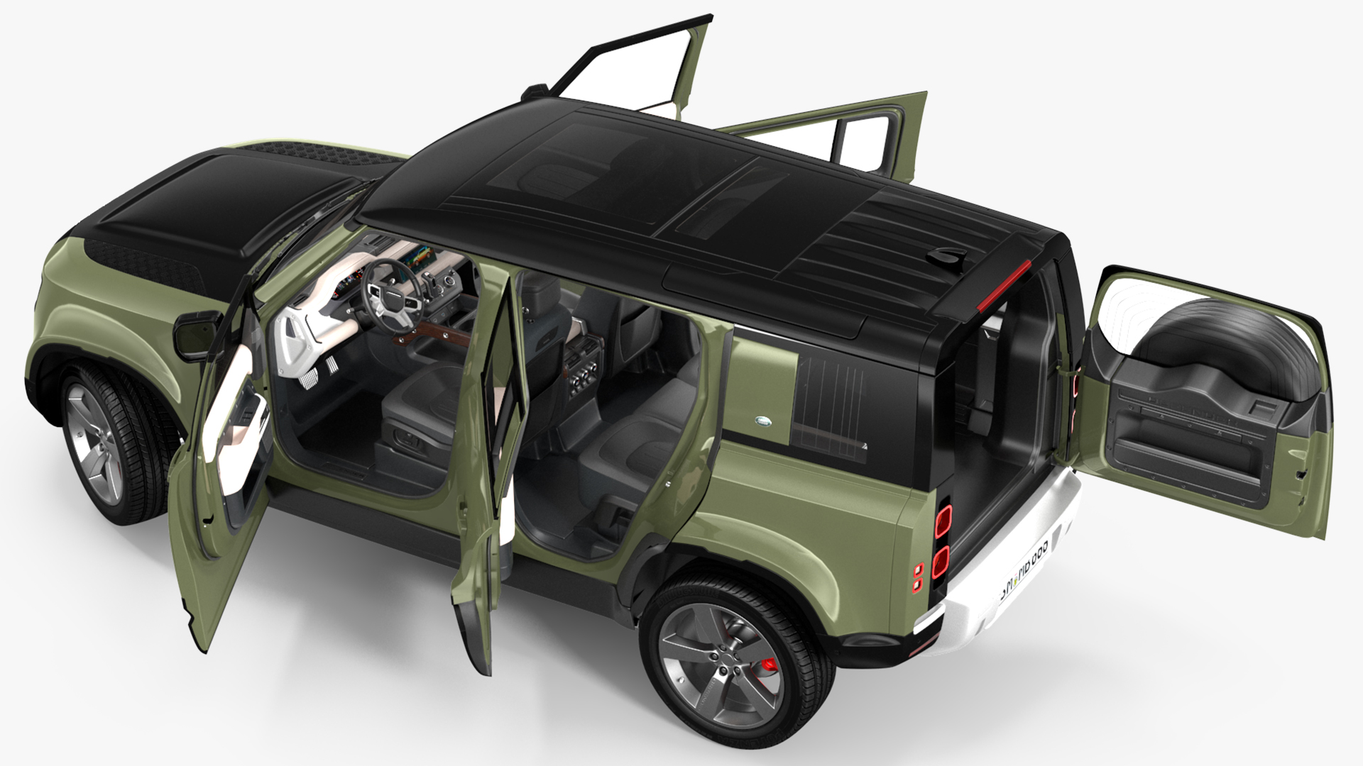 Land Rover Defender Country Pack Rigged 3D model