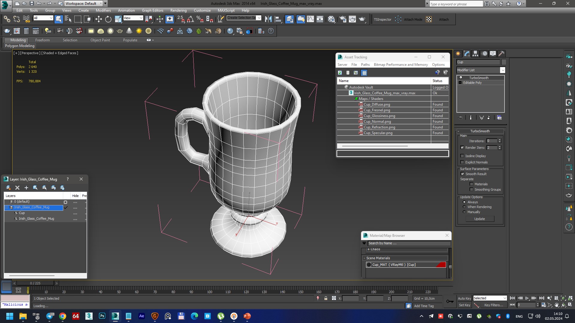 Irish Glass Coffee Mug 3D