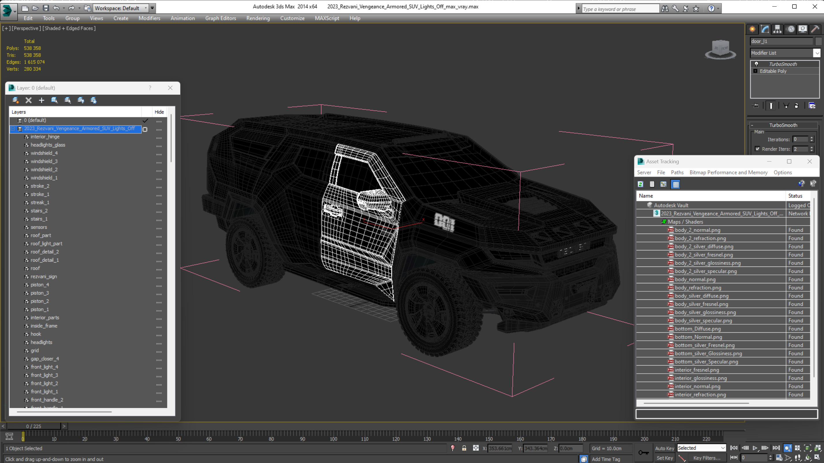 3D model 2023 Rezvani Vengeance Armored SUV Lights Off