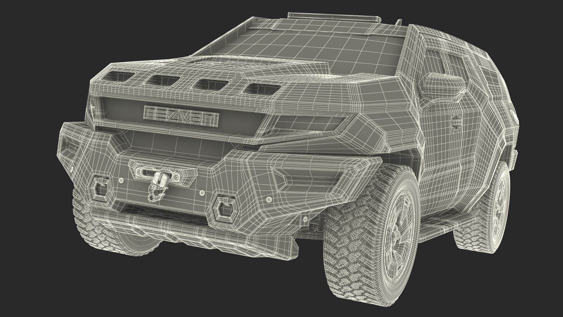 3D model 2023 Rezvani Vengeance Armored SUV Lights Off