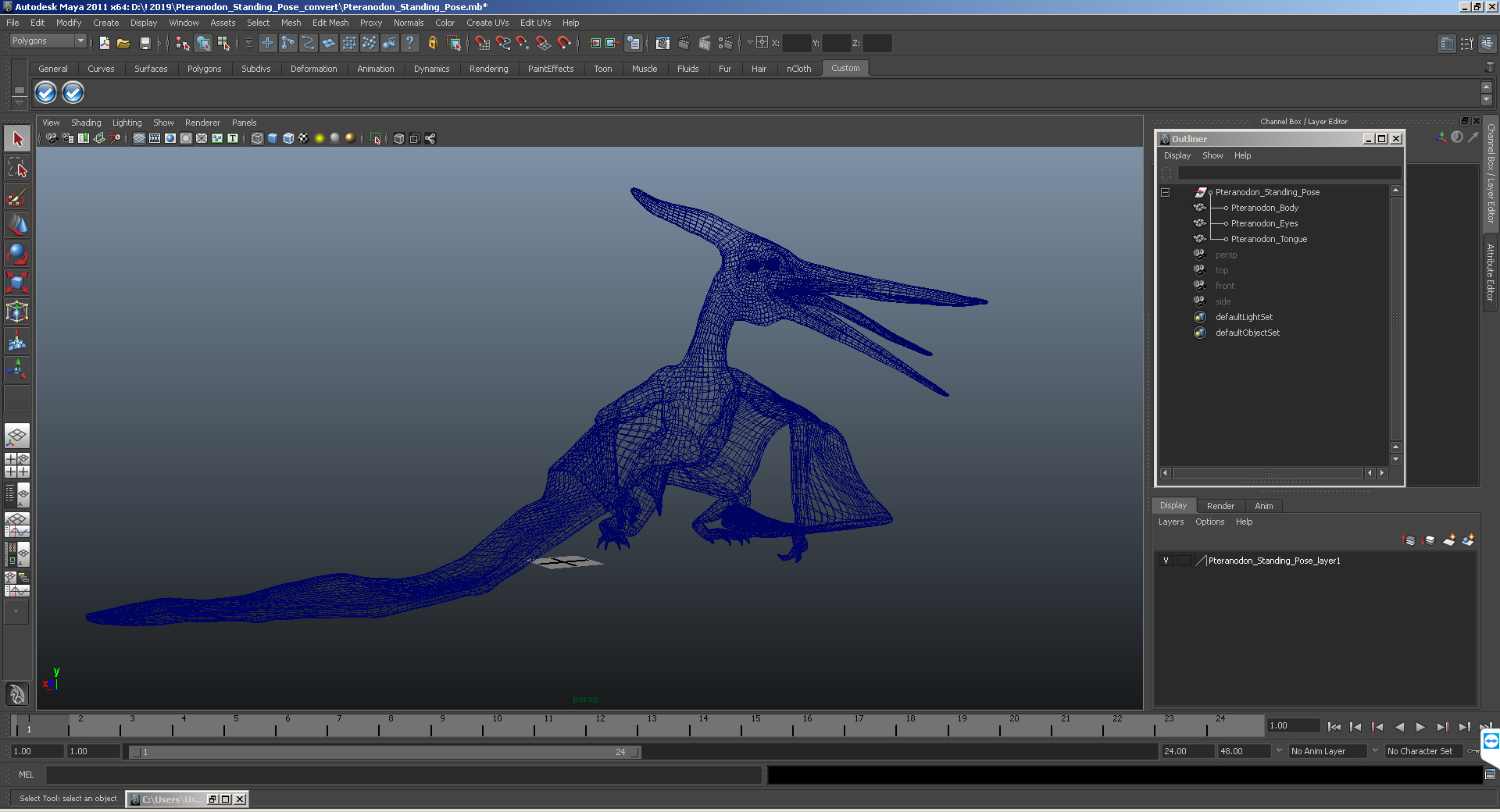 Pteranodon Standing Pose 3D model
