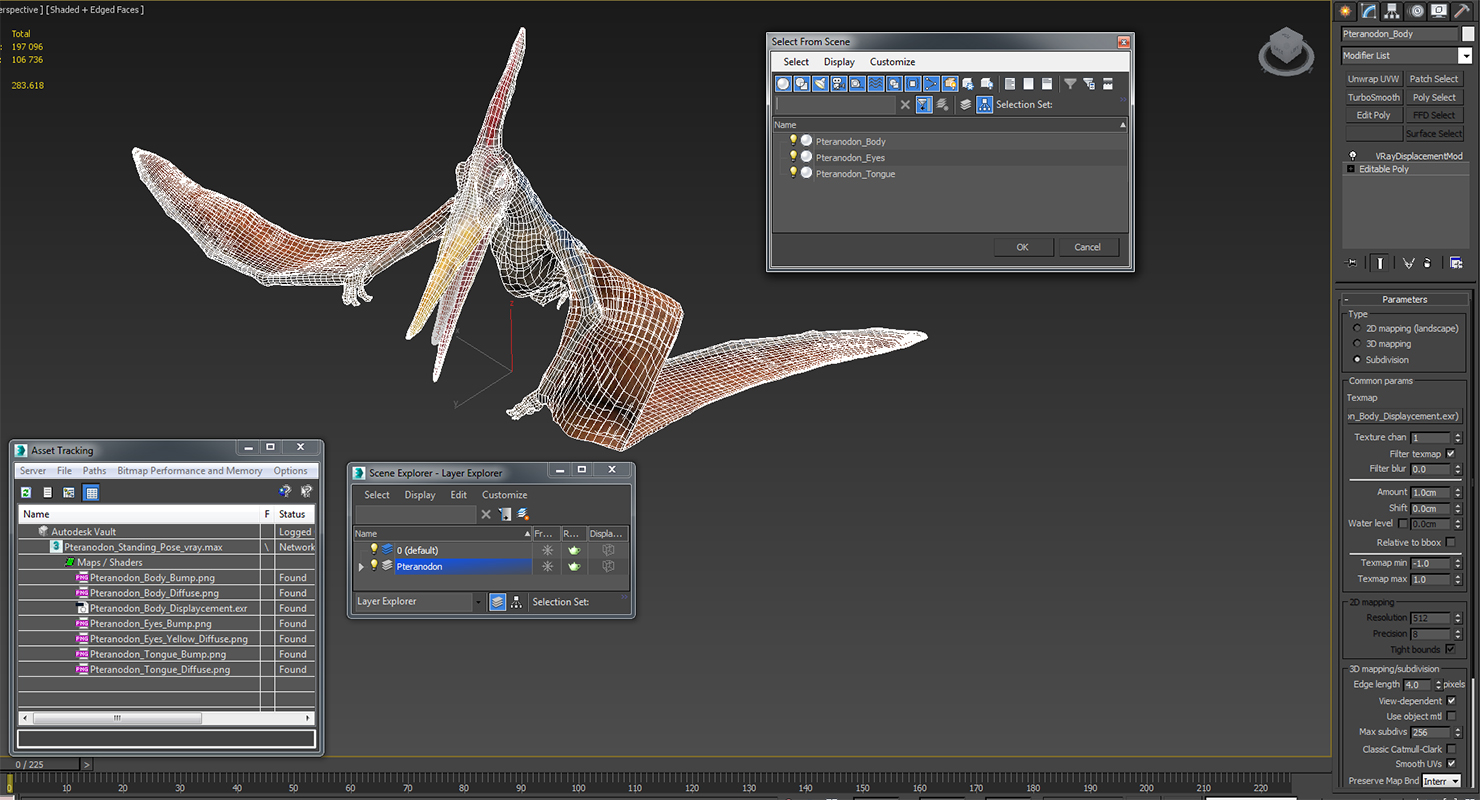 Pteranodon Standing Pose 3D model