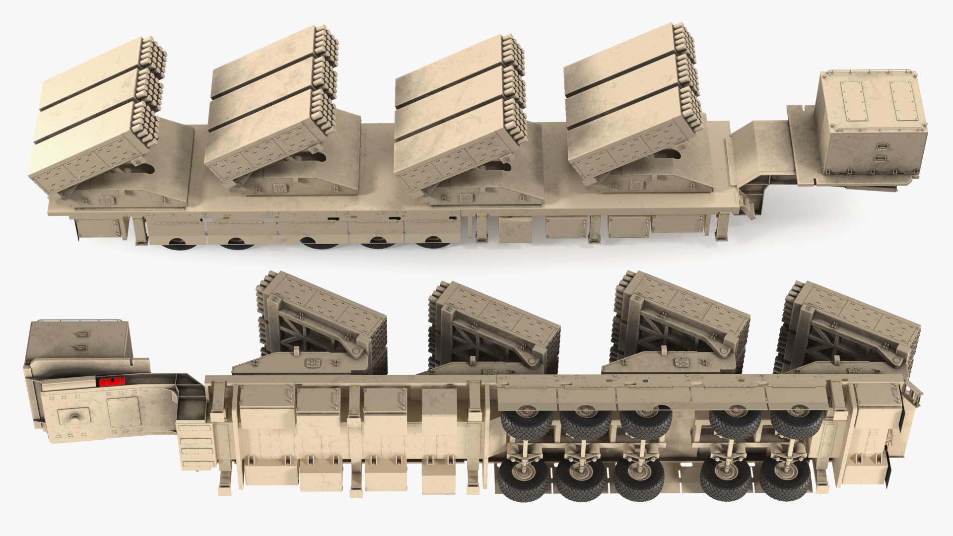 3D model Roketsan Jobaria Tr-122 Multiple Launch Rocket System Rigged