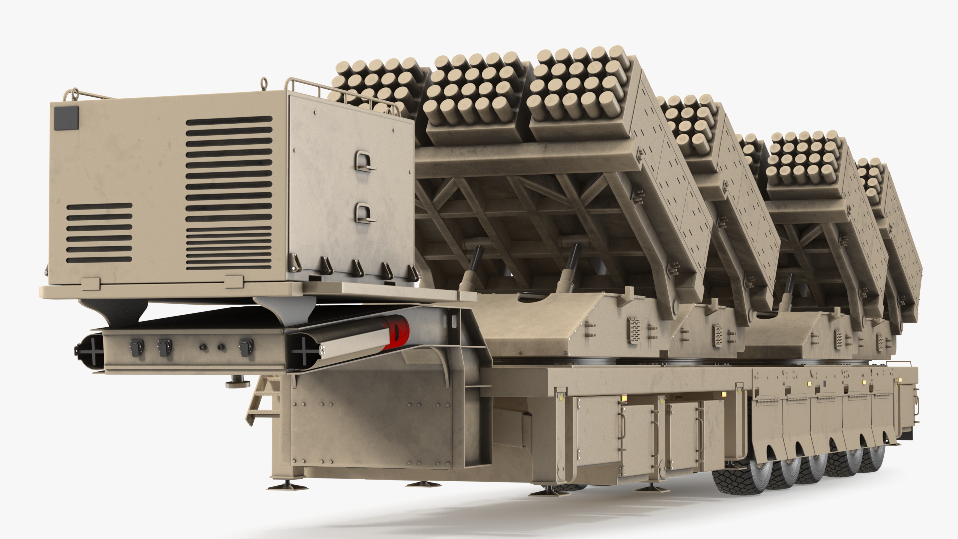 3D model Roketsan Jobaria Tr-122 Multiple Launch Rocket System Rigged