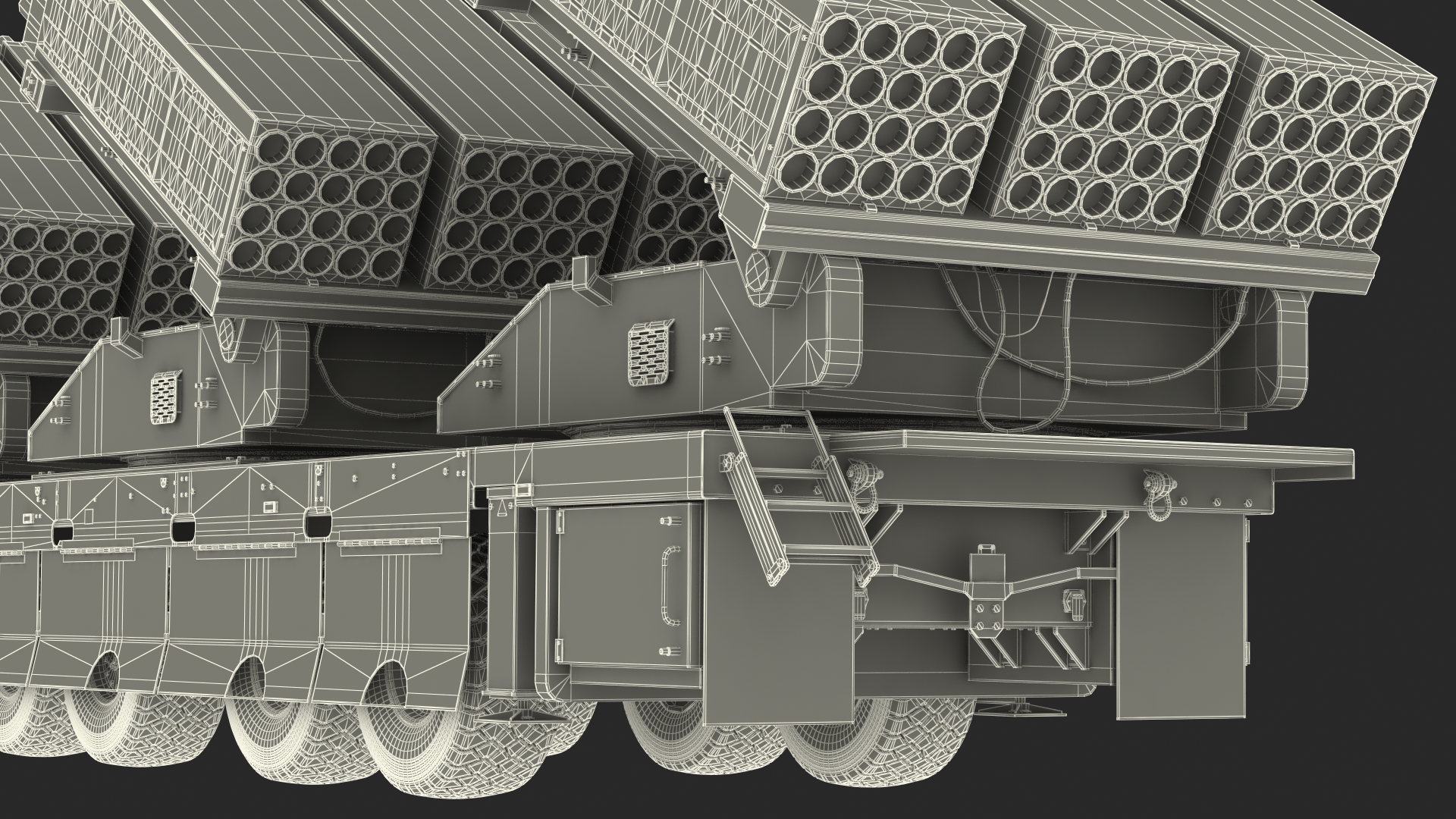 3D model Roketsan Jobaria Tr-122 Multiple Launch Rocket System Rigged