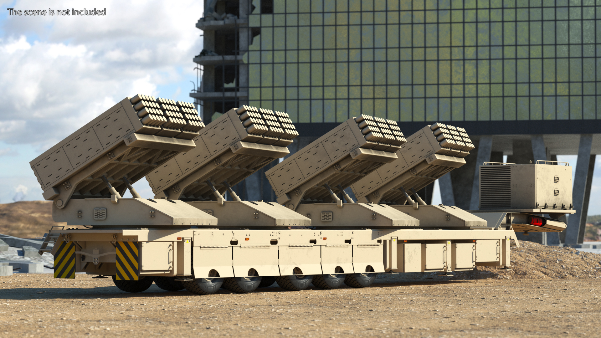 3D model Roketsan Jobaria Tr-122 Multiple Launch Rocket System Rigged