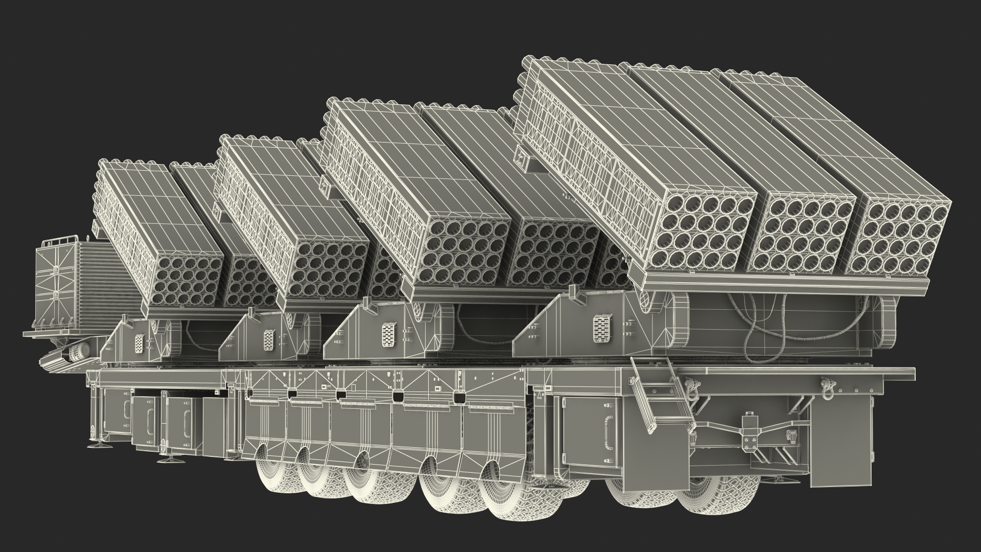 3D model Roketsan Jobaria Tr-122 Multiple Launch Rocket System Rigged