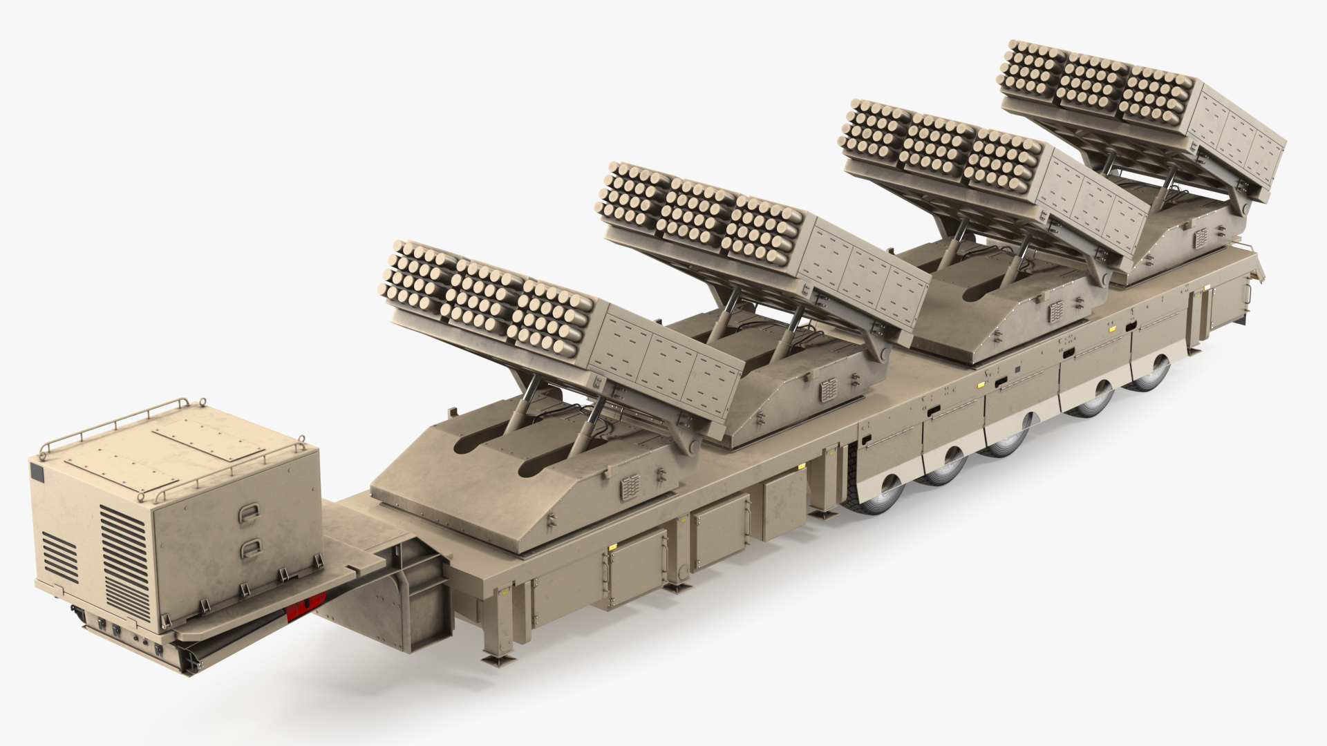 3D model Roketsan Jobaria Tr-122 Multiple Launch Rocket System Rigged