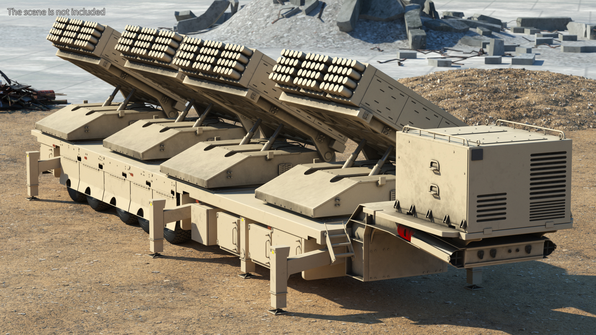 3D model Roketsan Jobaria Tr-122 Multiple Launch Rocket System Rigged