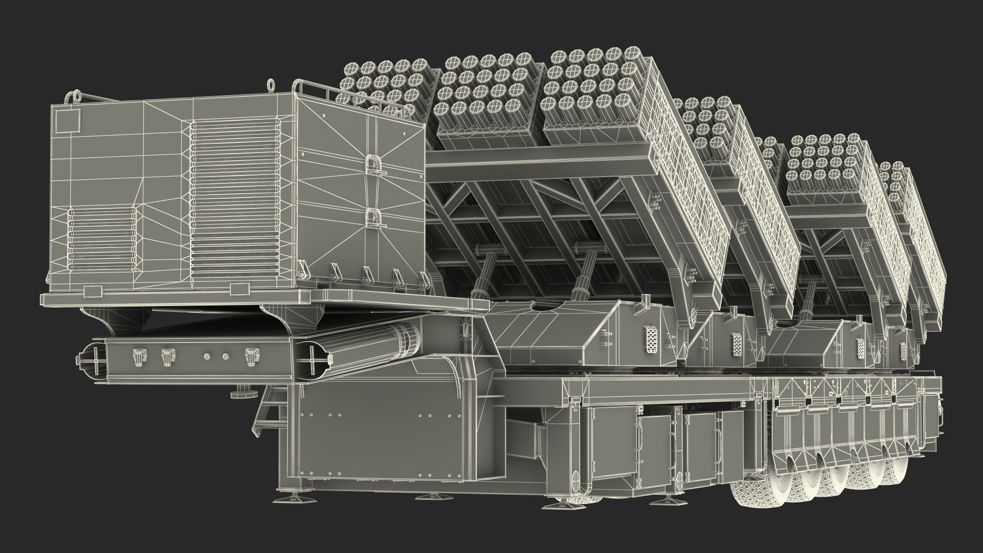 3D model Roketsan Jobaria Tr-122 Multiple Launch Rocket System Rigged
