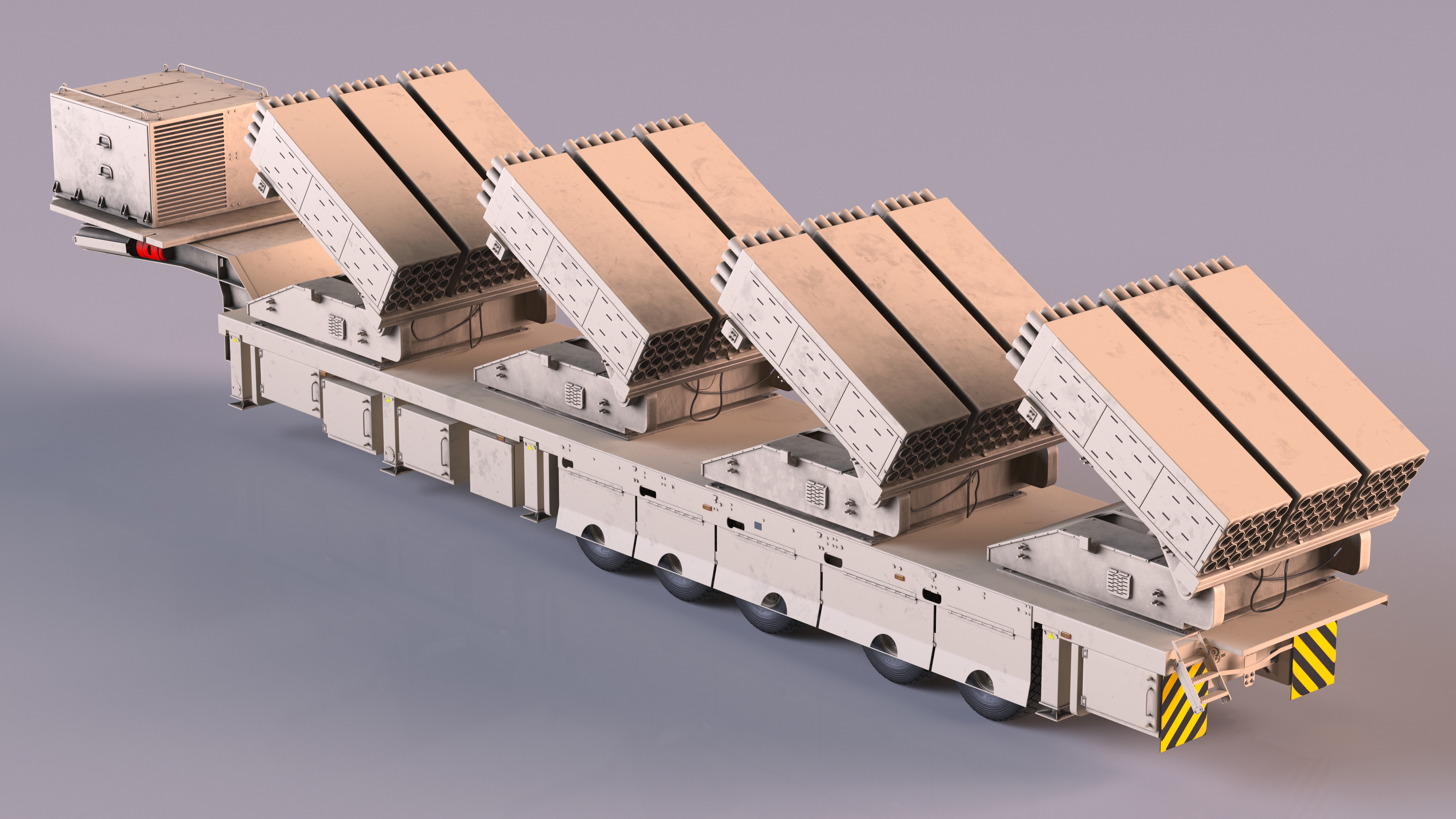 3D model Roketsan Jobaria Tr-122 Multiple Launch Rocket System Rigged